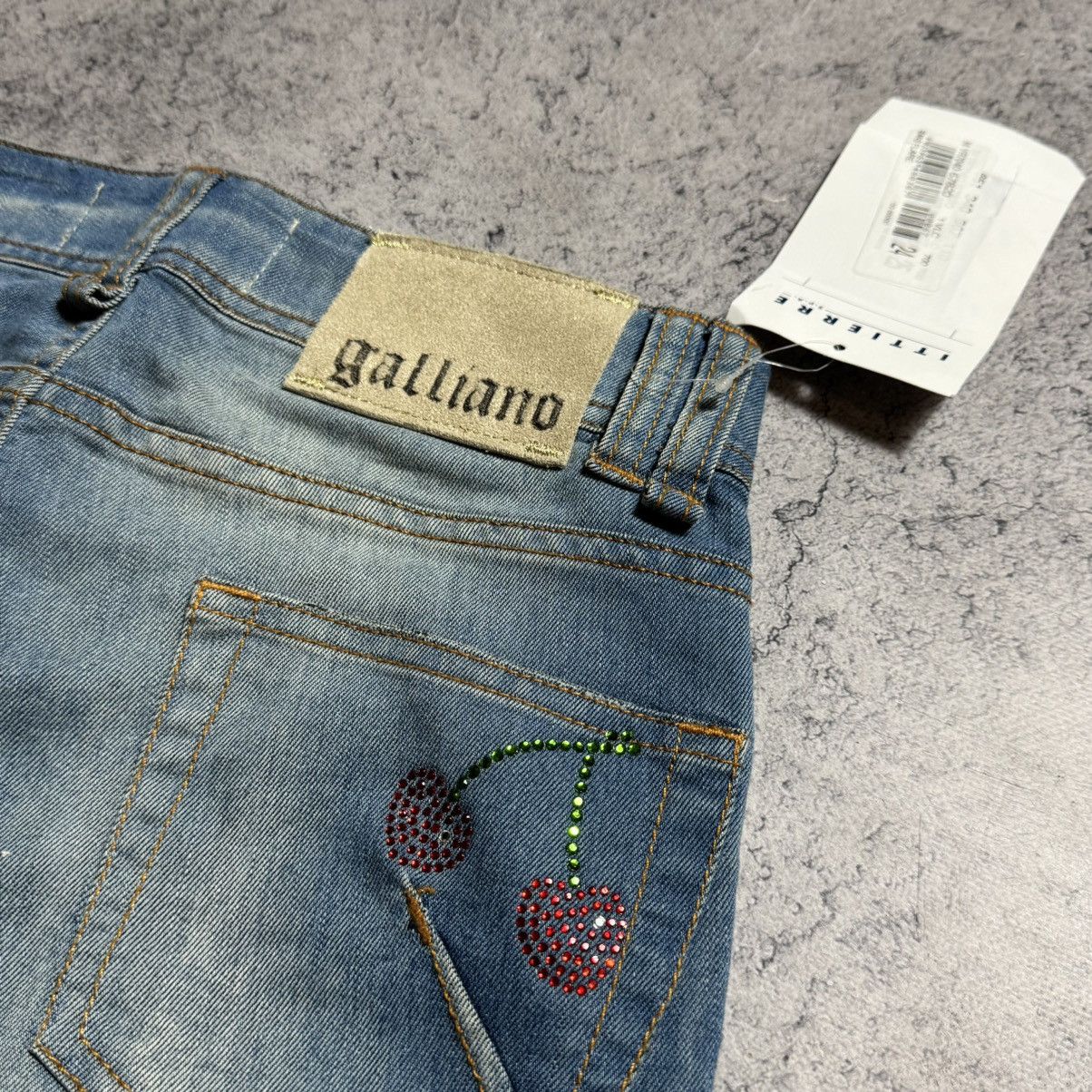 John Galliano NEW Galliano Y2K 00s Flared Jeans Size 25" / US 0 / IT 36 - 7 Thumbnail
