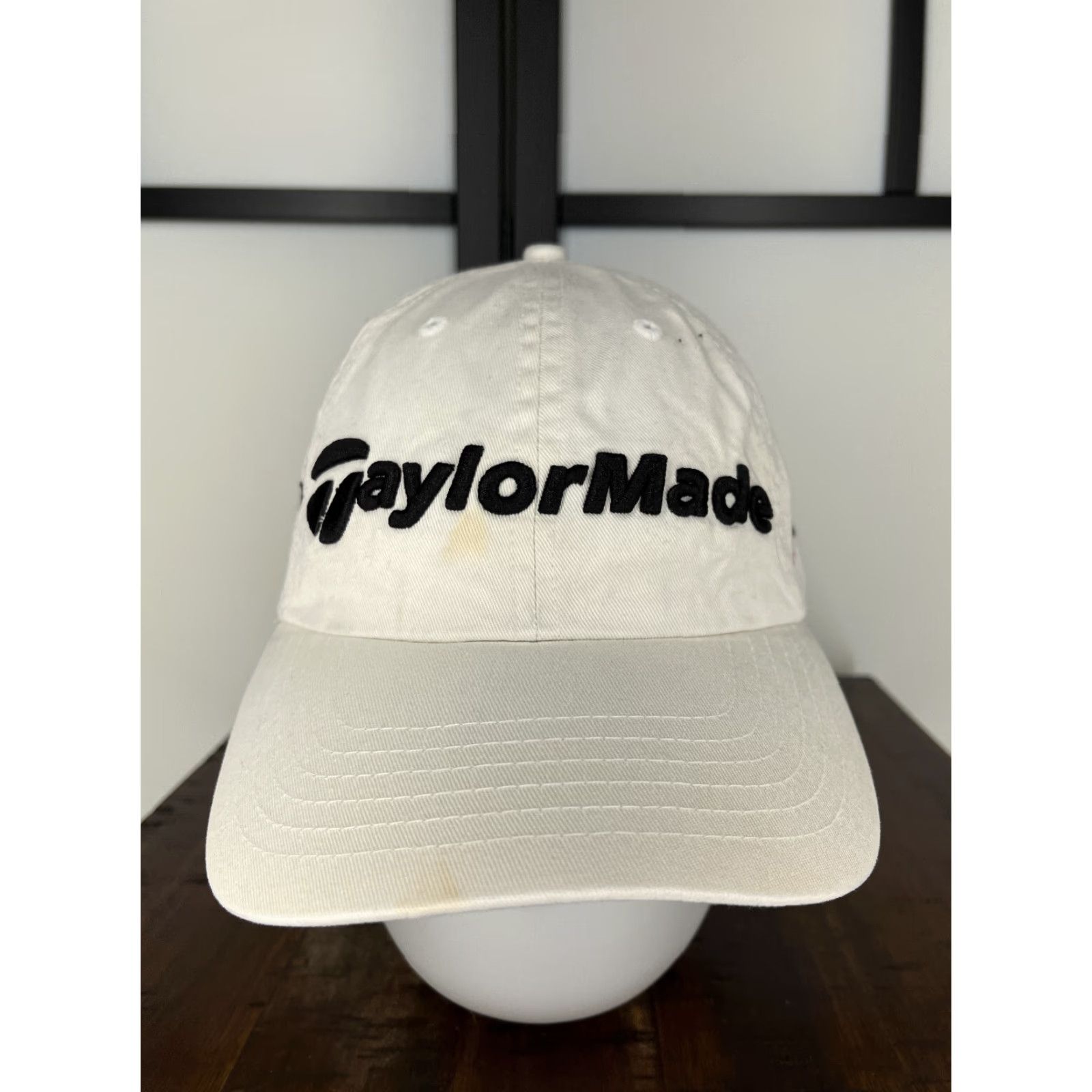 TaylorMade Taylormade Hat Cap Adjustable One Size White Cotton Twill Golf Hat Mens Cap R7 Twill Golf Golfer Logo White Cap Size ONE SIZE - 2 Thumbnail