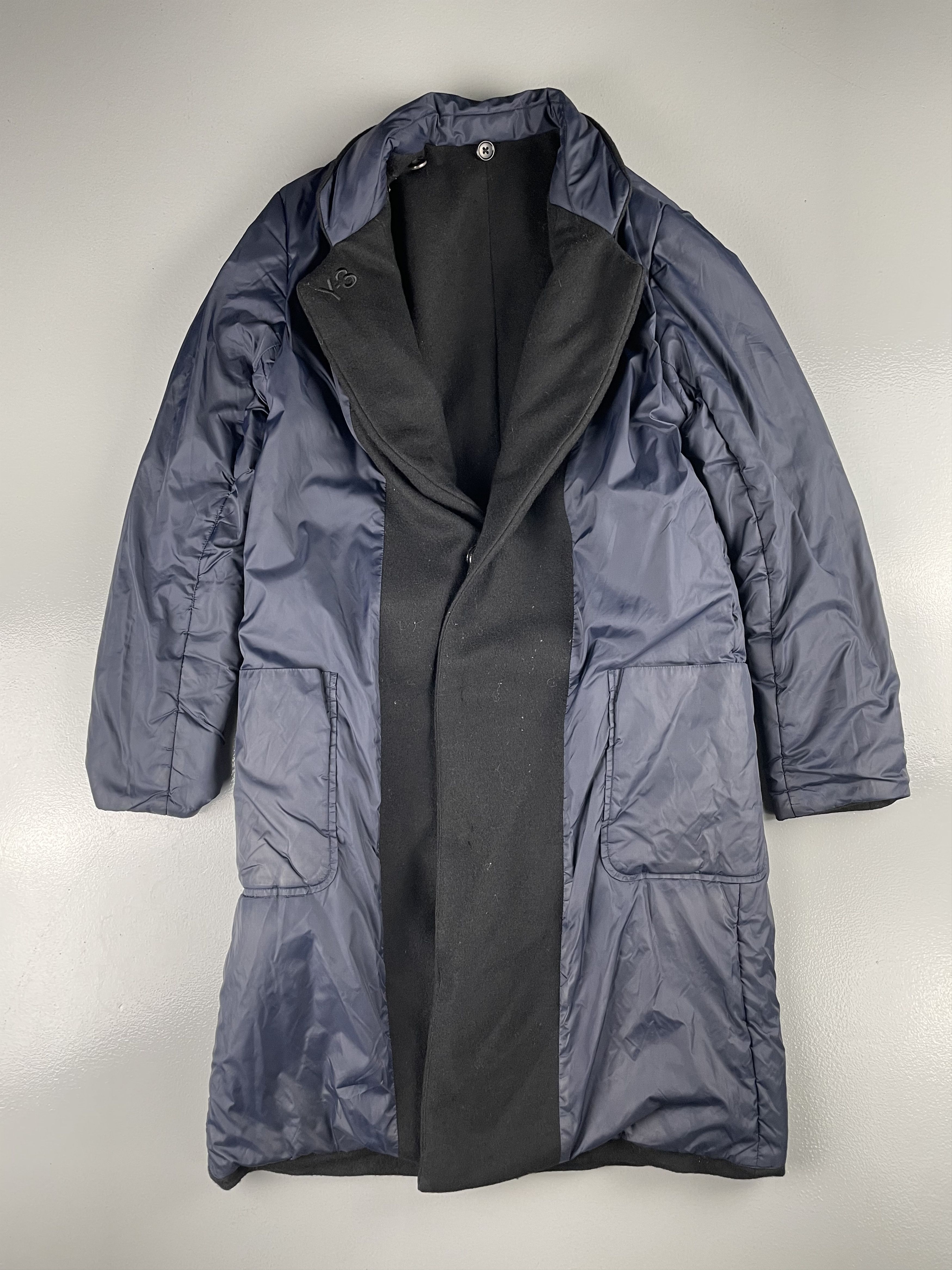 Yohji Yamamoto Y-3 AW14 reversible wool coat w/ removable faux fur collar Size M / US 6-8 / IT 42-44 - 3 Thumbnail