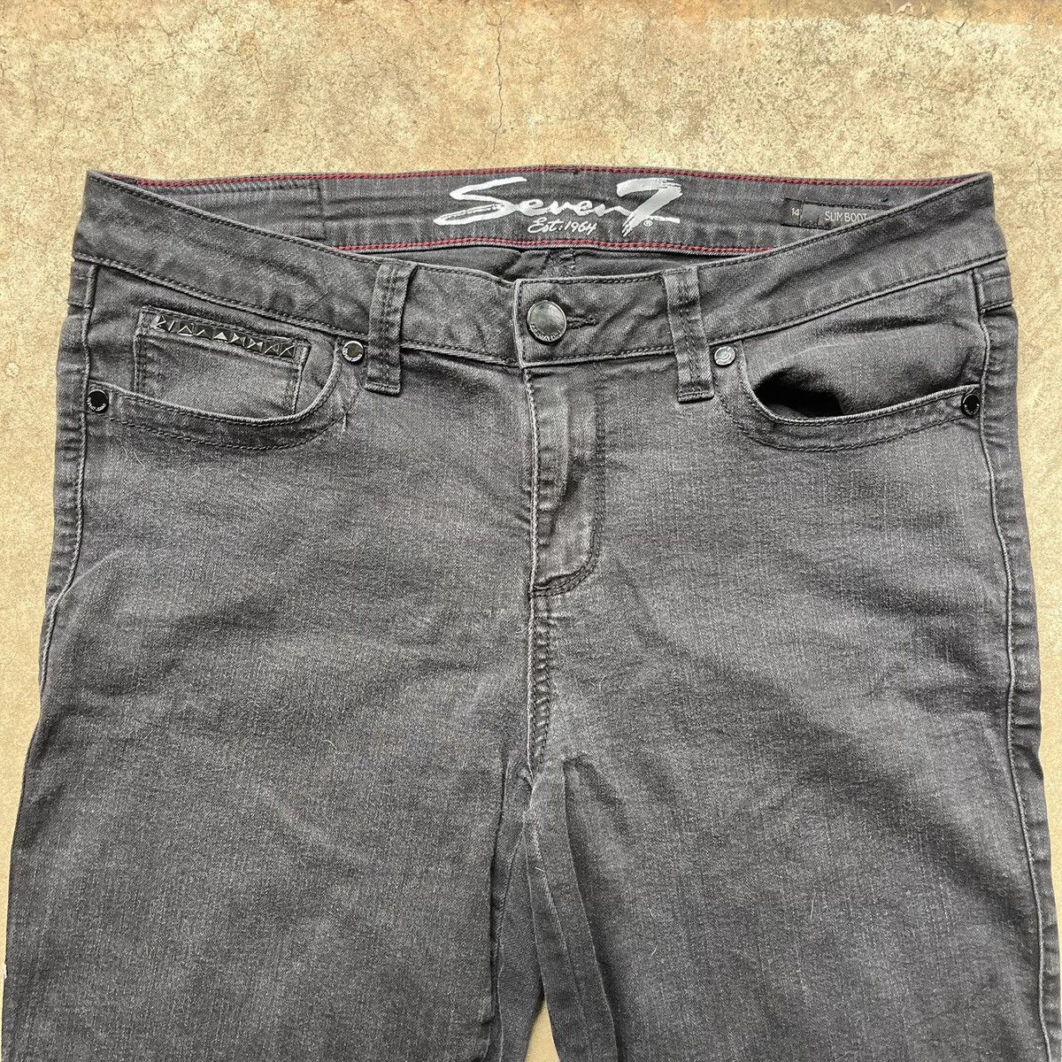 Seven 7 Seven 7 Slim Boot Studded Jeans Size 36" / US 14 / IT 50 - 2 Thumbnail