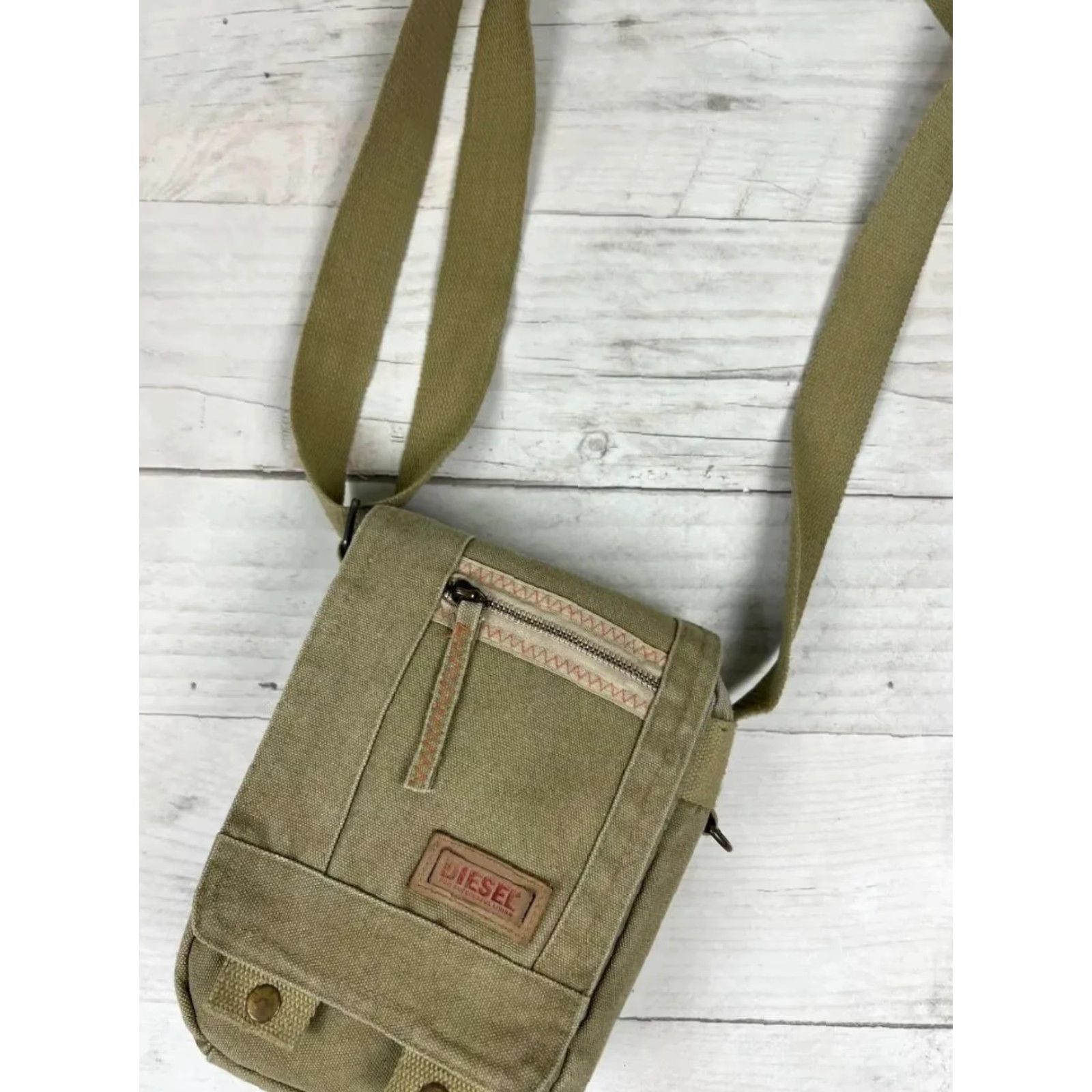 Diesel VINTAGE Diesel Messenger Shoulders Bag 90s Men Beige Canvas Nylon Shoulder Bag Medium 90s Mens Size ONE SIZE - 3 Thumbnail