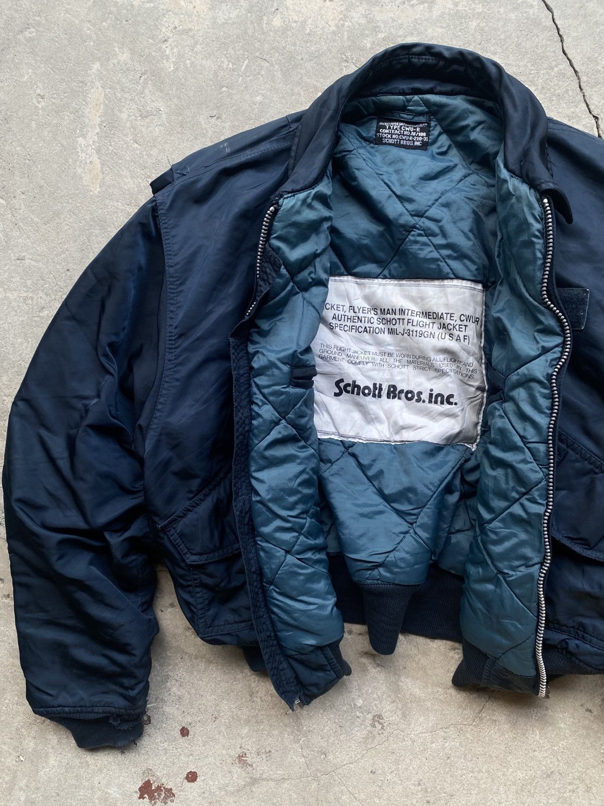 Alpha Industries SCHOTT CWU-R BOMBER MILITARY FLIGHT 🪖 Size US L / EU 52-54 / 3 - 7 Thumbnail