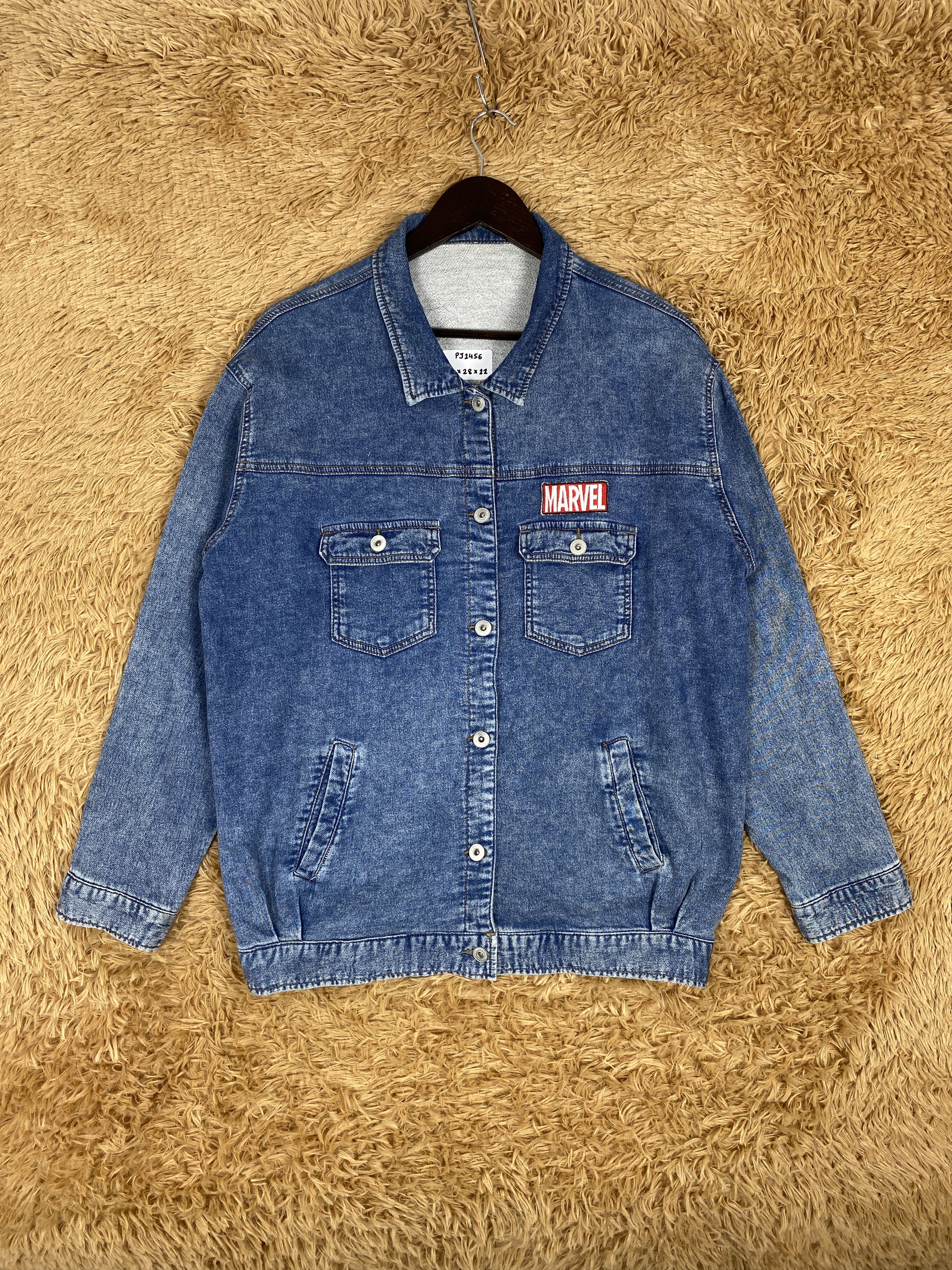 Japanese Brand Vintage Marvel Denim Pattern Jacket PJ2456 Size US M / EU 48-50 / 2 - 1 Thumbnail