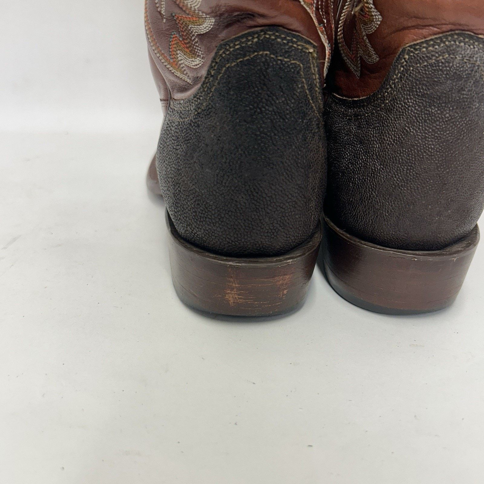 Lucchese Lucchese Shark Skin Square Toe Cowboy Boots “Brown” Size US 8 / EU 41 - 11 Thumbnail