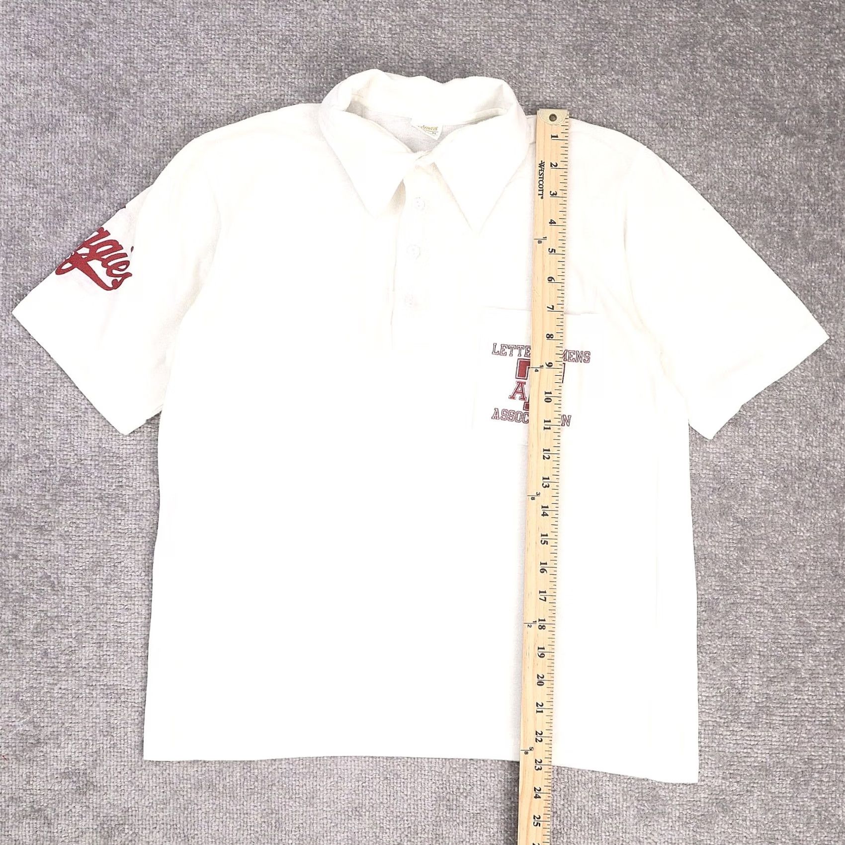 Vintage VTG 80s Texas A& University Aggies Football Medium White Short Sleeve Polo - Vintage 80s Size 32" / US 10 / IT 46 - 3 Thumbnail