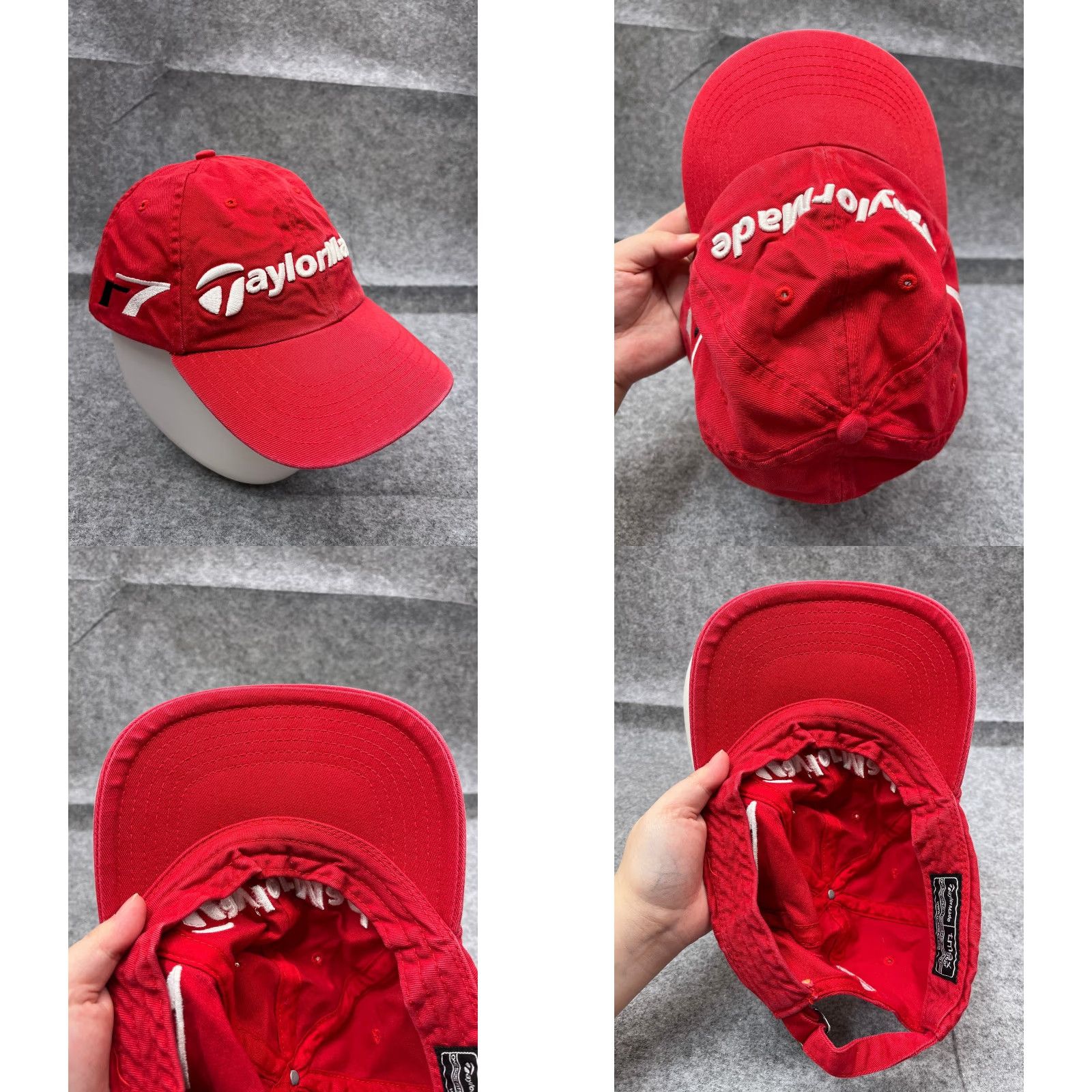 TaylorMade Taylormade Hat Cap Strap Back Adult One Size Red 100% Cotton r7 Golf Golfer Baseball Cap Mens Hat Cap Red Cotton Adjustable Size ONE SIZE - 8 Thumbnail