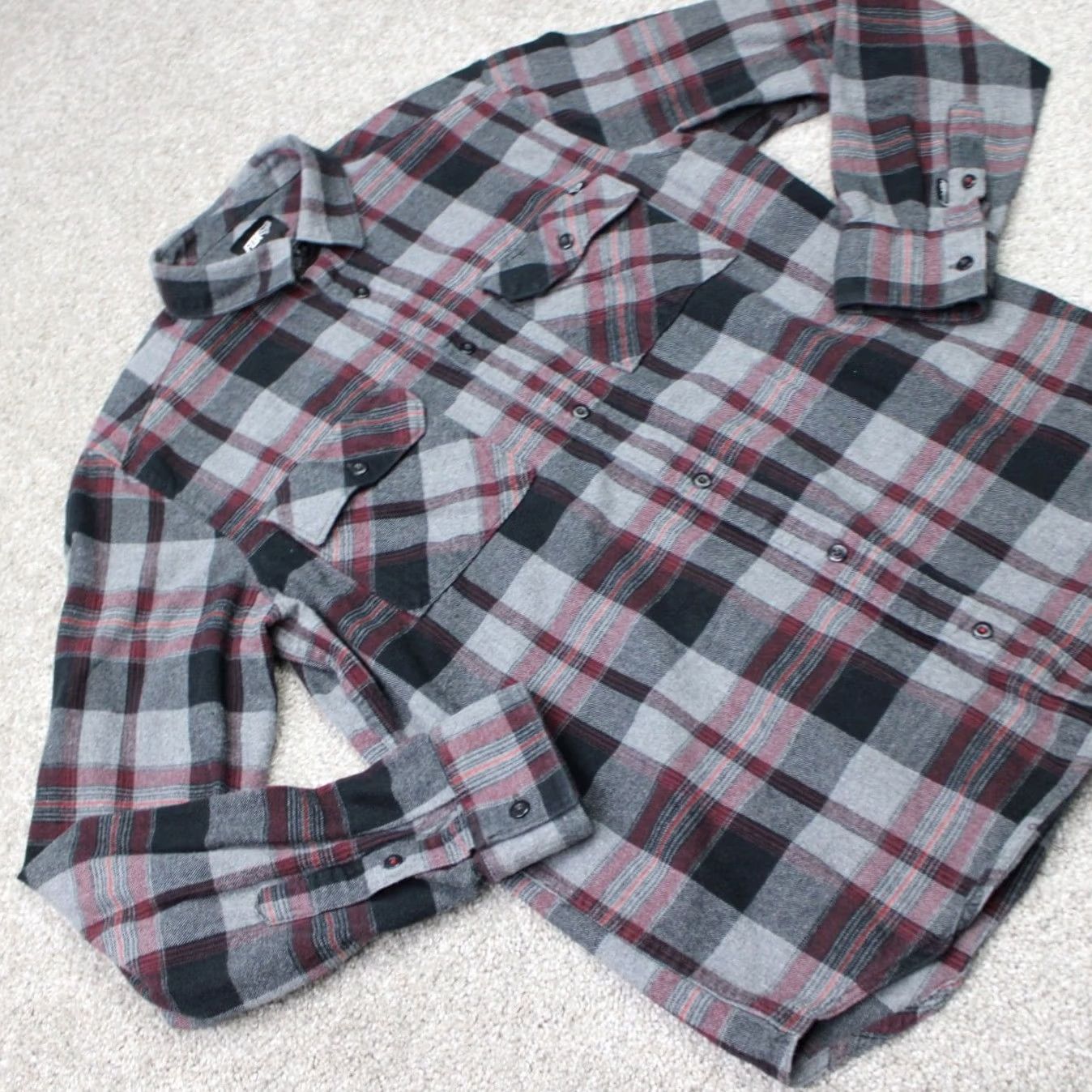Fox Racing Fox Racing Shirt Men Medium Gray/Red Plaid Flannel 100% Cotton Long Sleeve Button Up Casual Outdoor Vintage? Size US M / EU 48-50 / 2 - 5 Thumbnail
