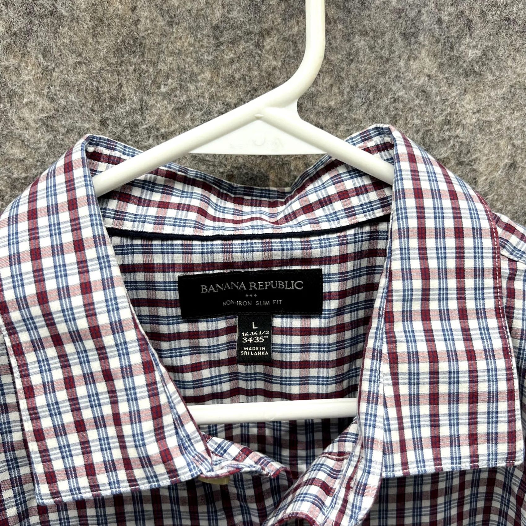 Banana Republic VINTAGE Banana Republic Shirt Men Large Adult White Red Slim Check Button Down Plaid Size US L / EU 52-54 / 3 - 6 Thumbnail