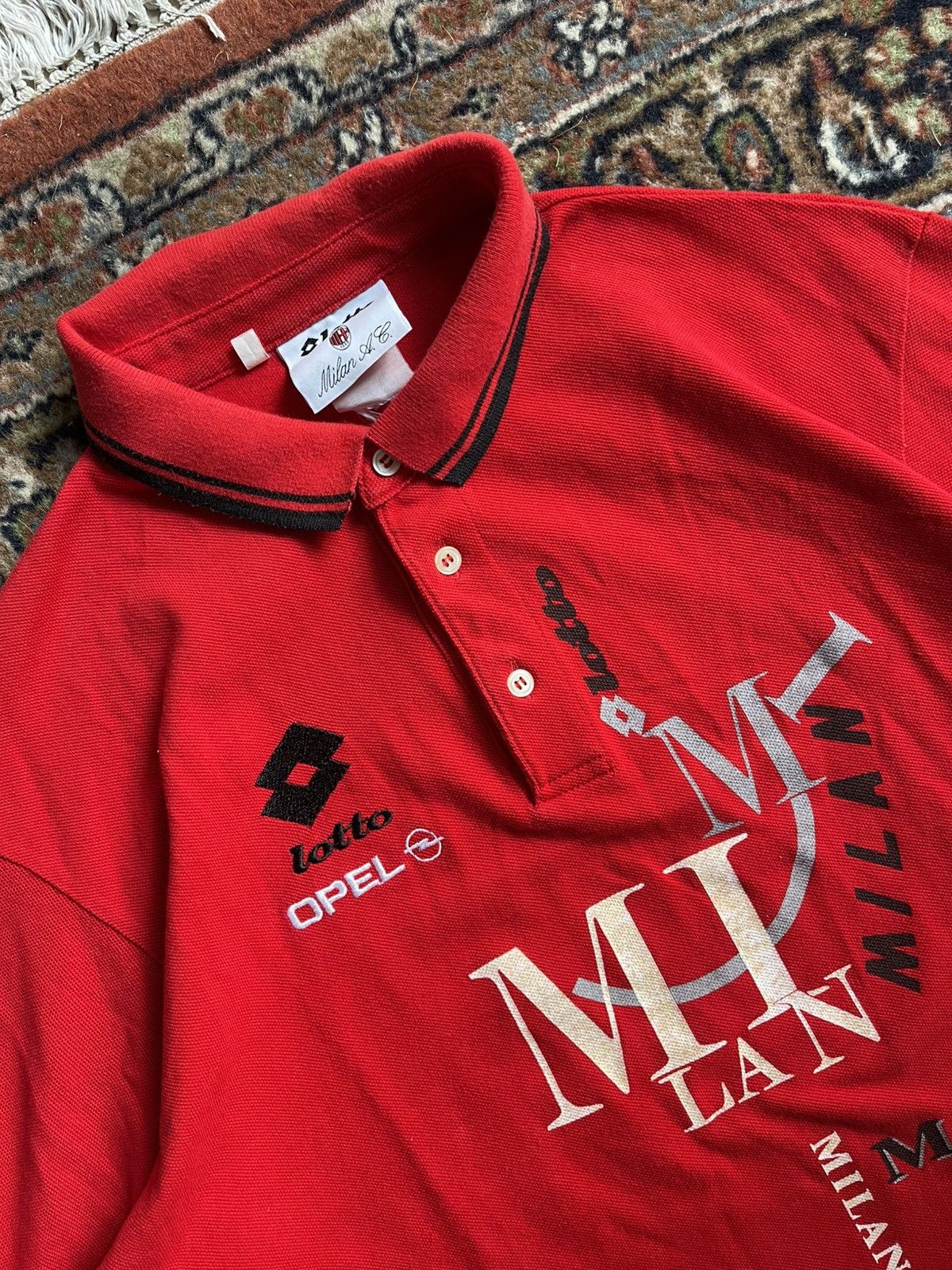 Lotto Sport Vintage AC Milan Lotto Shirt 1992 1993 90s Size US XL / EU 56 / 4 - 2 Thumbnail