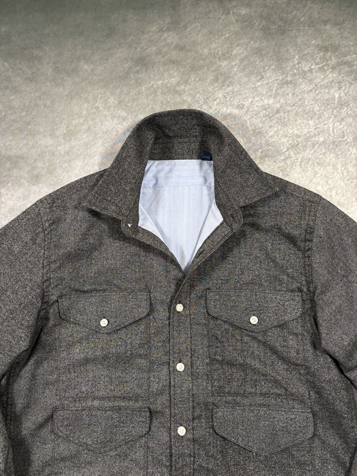 Vintage Cargo Shirt Multi Pocket Button Up Speckled Quilt Lined John Size US M / EU 48-50 / 2 - 6 Thumbnail