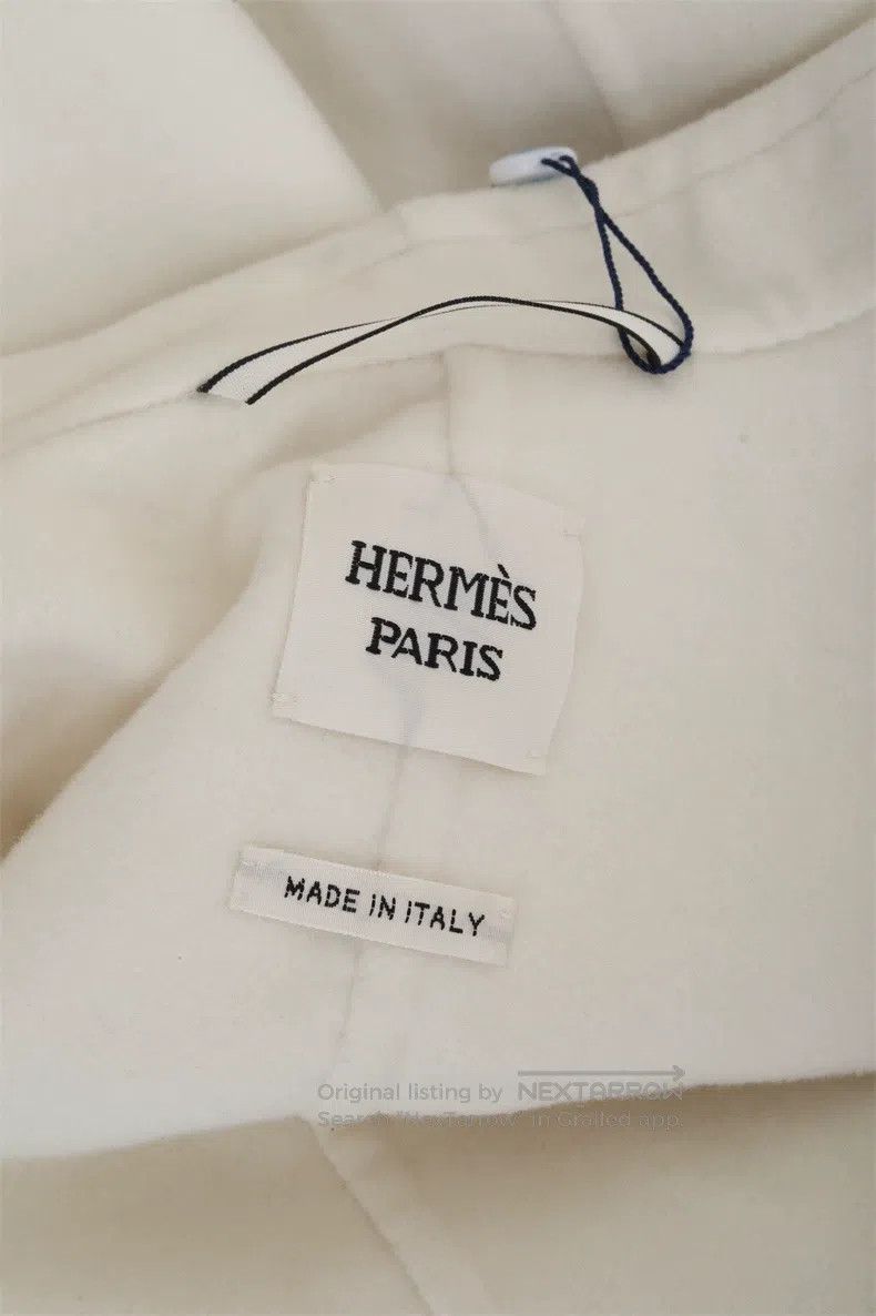 Hermes Hermes White Goat Cashmere Overcoat Size XS / US 0-2 / IT 36-38 - 8 Thumbnail