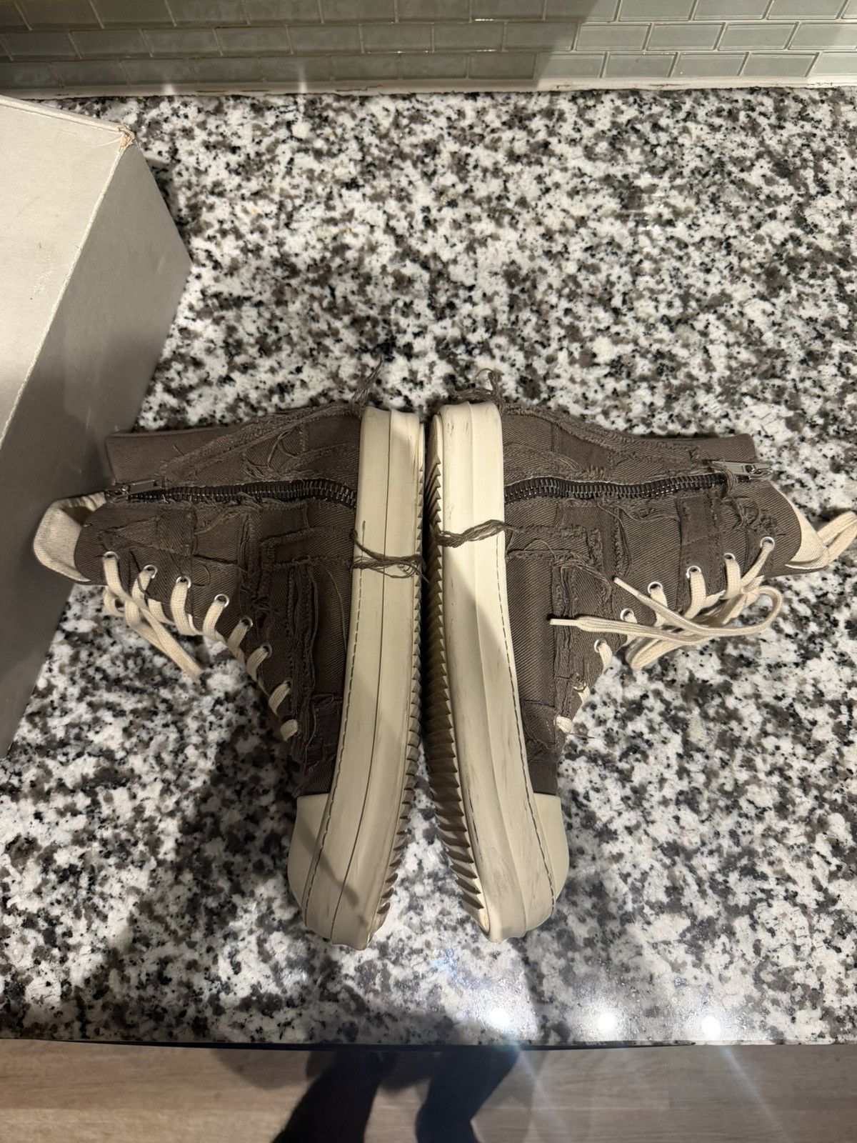 Rick Owens Rick Owens DRKSHDW distressed high-top sneakers Size US 10.5 / EU 43-44 - 5 Thumbnail