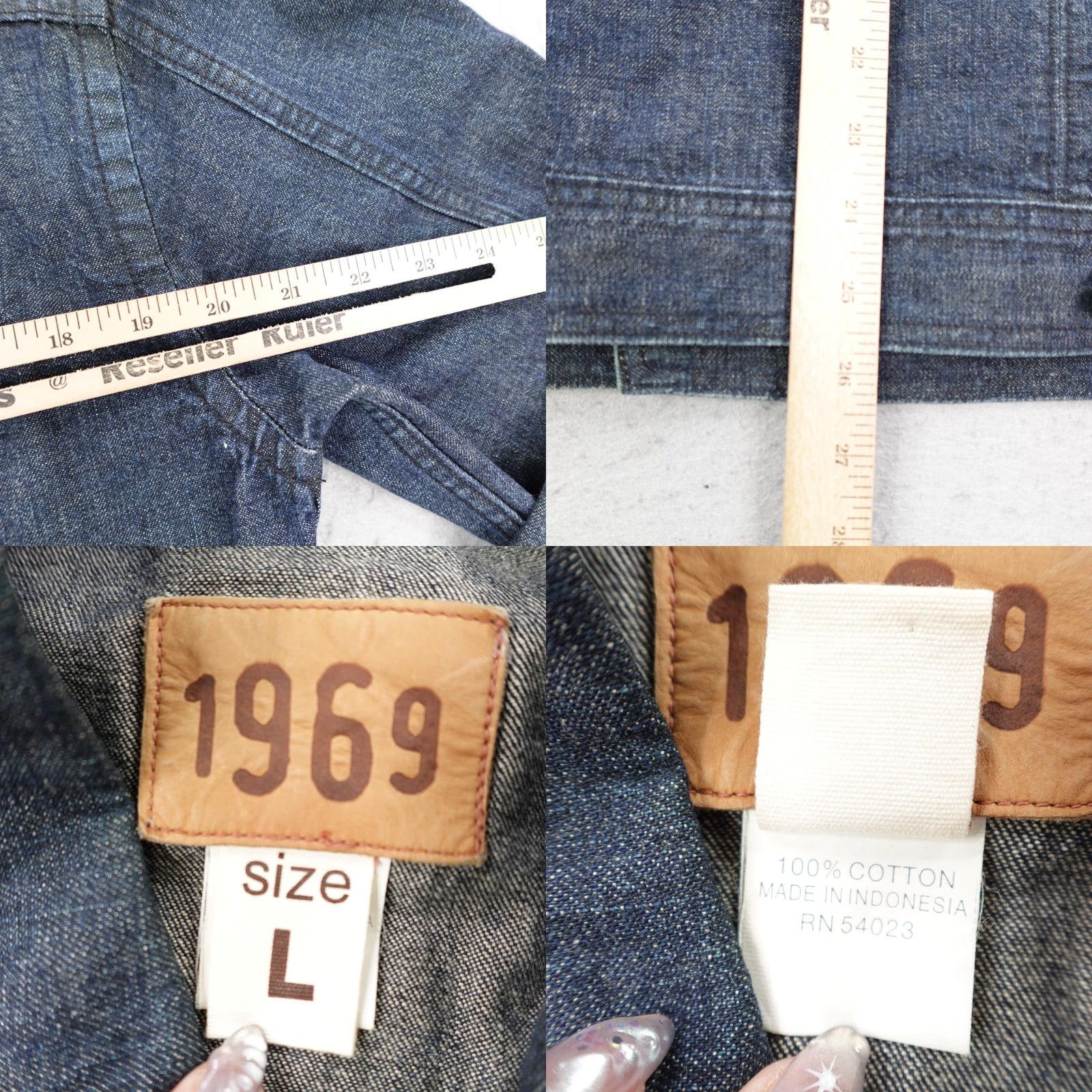 Gap VINTAGE Gap Jacket Mens Large Blue Denim Jean Bomber 1969 Button Up Trucker Coat Size US 33 - 8 Thumbnail