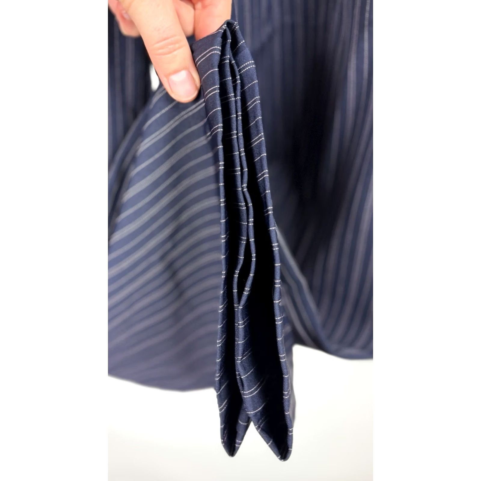 Vintage VINTAGE Womens Pants Narrow Navy Blue Pinstripe High Waist 90s Stretch Relaxed Straight 26x27 XS S? Size 28" / US 6 / IT 42 - 5 Thumbnail