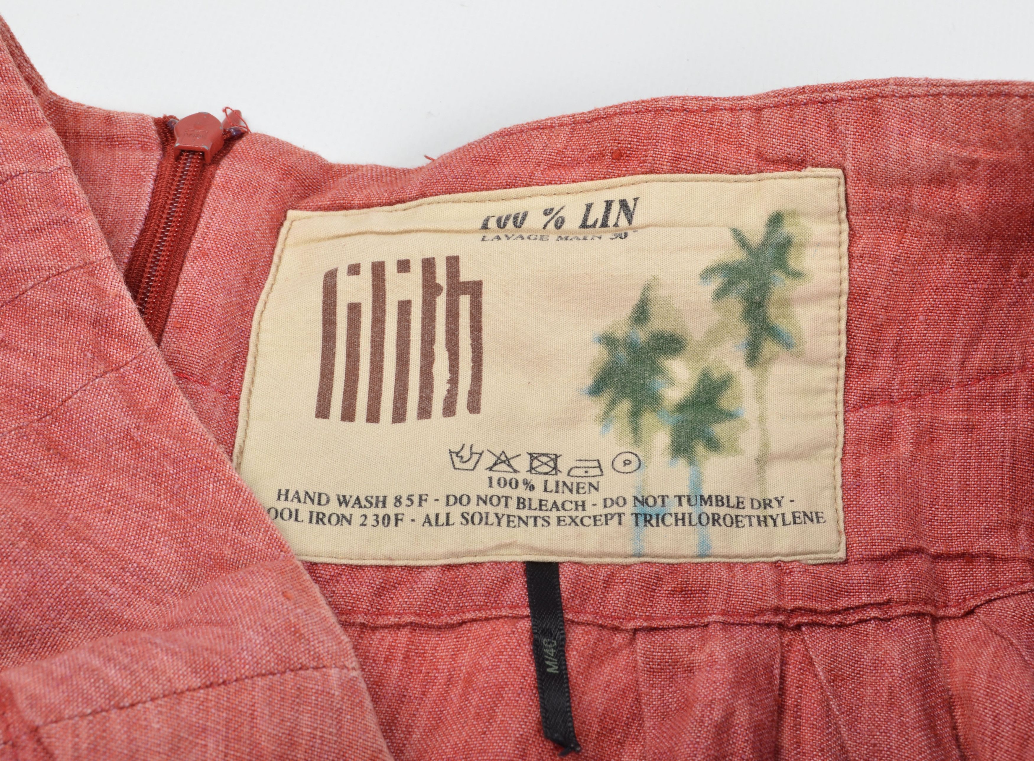 Vintage Vintage Lilith Y2K Linen Bubble Midi Skirt Size 30" / US 8 / IT 44 - 8 Thumbnail