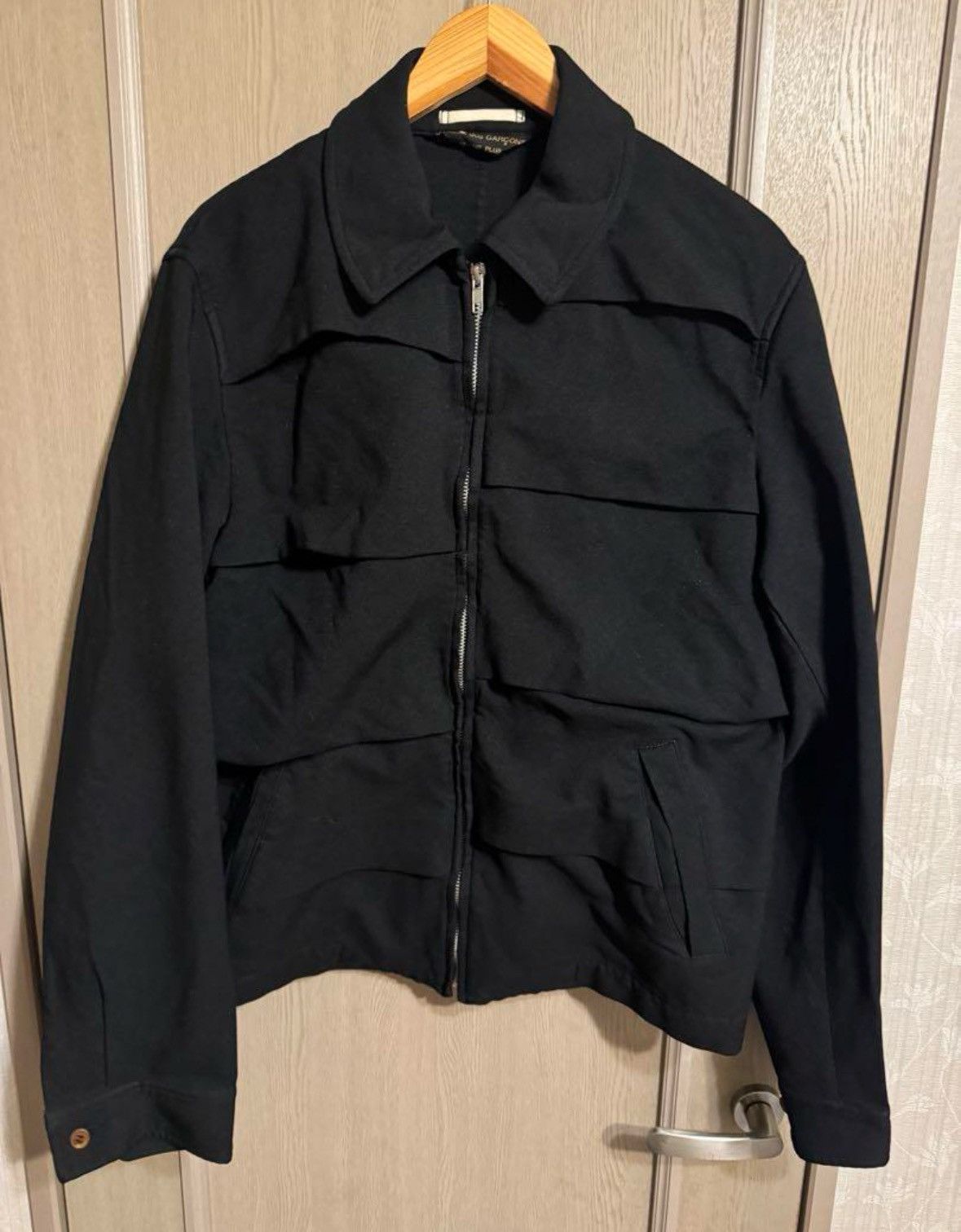 comme des garcons homme plus garment treated layered zip jacket