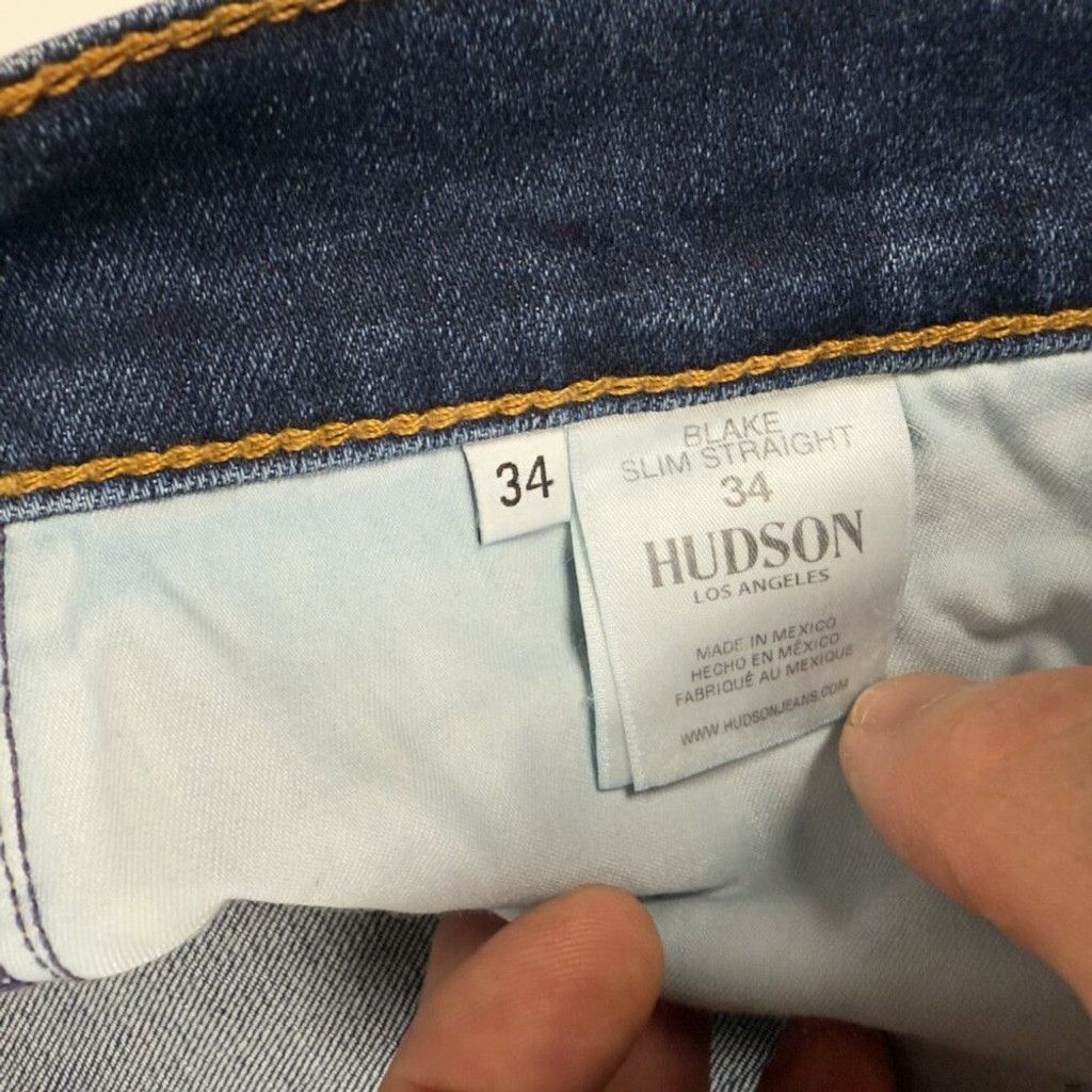 Hudson HUDSON Blake Denim Slim Straight Whiskered Faded Medium Size US 34 / EU 50 - 5 Thumbnail