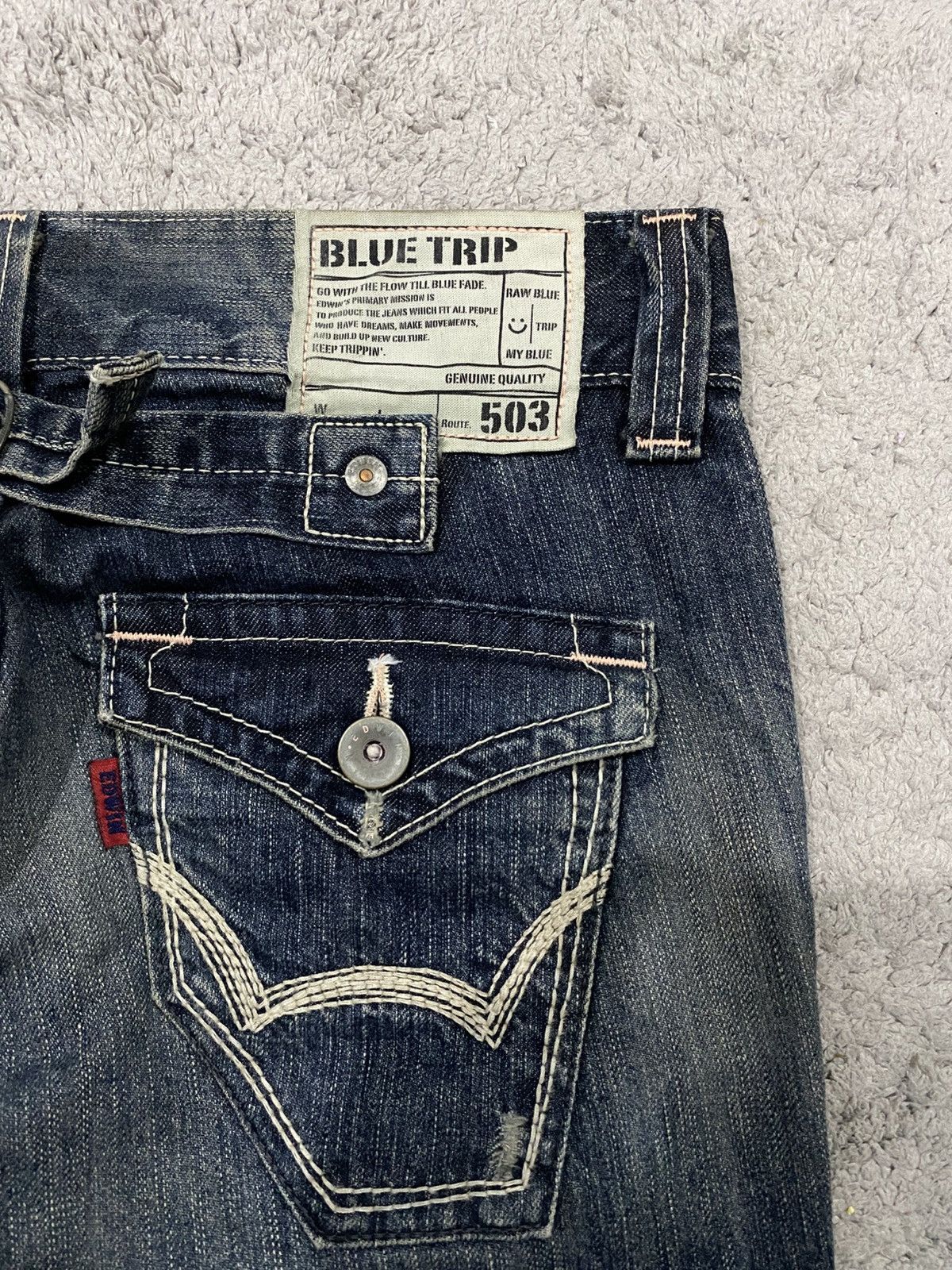 Edwin NEED GONE ‼️ Edwin 503 Blue Trip Black Flare Washed Denim Size US 31 - 4 Thumbnail