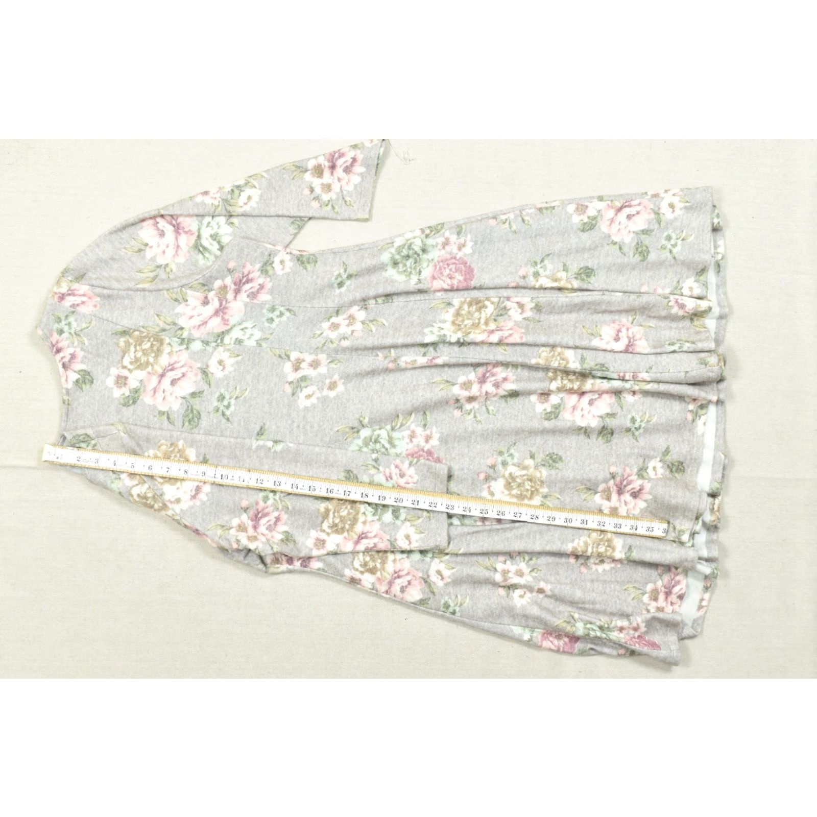 Torrid Torrid Floral Dress Fit & Flare 2X Plus Size Knee Length Gray Heathered Polyester Casual Womens Size XXL / US 16-18 / IT 52-54 - 3 Thumbnail
