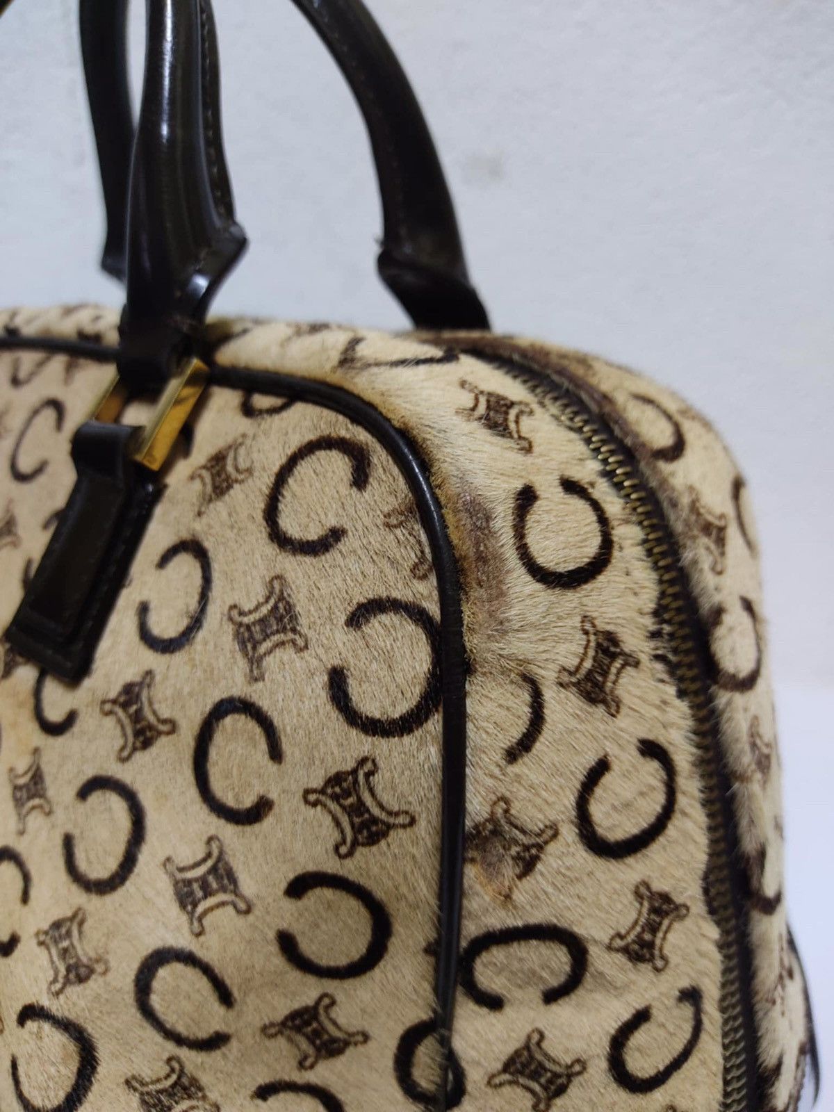 Celine × Vintage VINTAGE CELINE Bowling Bag In Printed Goatskin Brown Size ONE SIZE - 2 Thumbnail