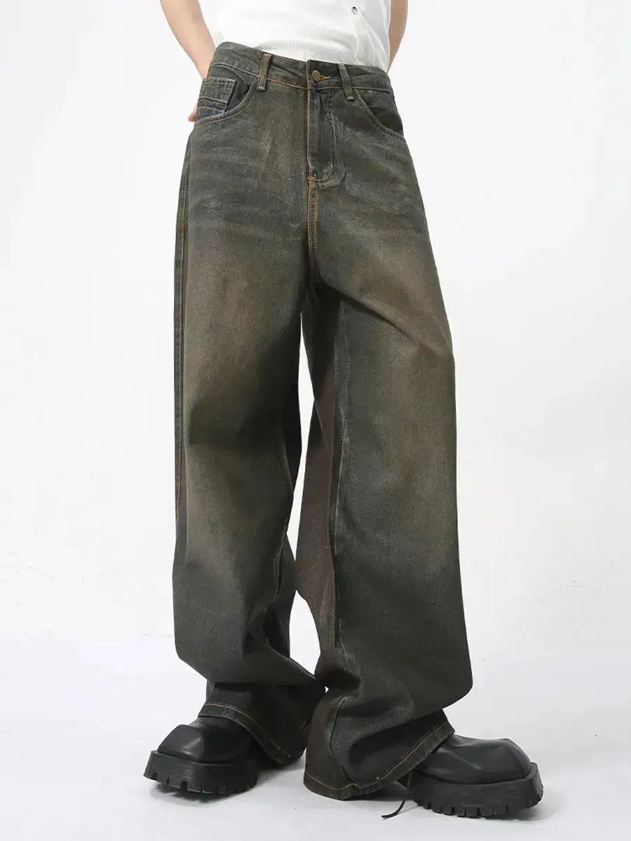 Japanese Brand Retro loose straight leg high street jeans Size US 32 / EU 48 - 1 Thumbnail