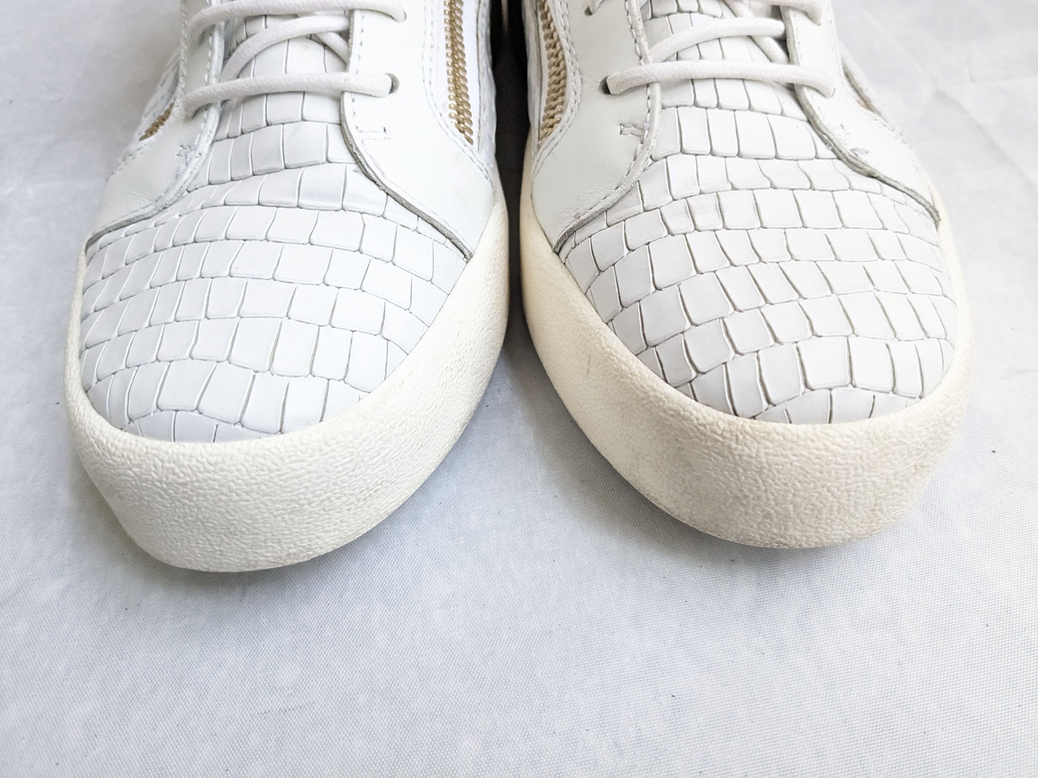 Giuseppe Zanotti Giuseppe Zanotti Sneakers White Gold 11 44 High Tops Leather Size US 11 / EU 44 - 4 Thumbnail