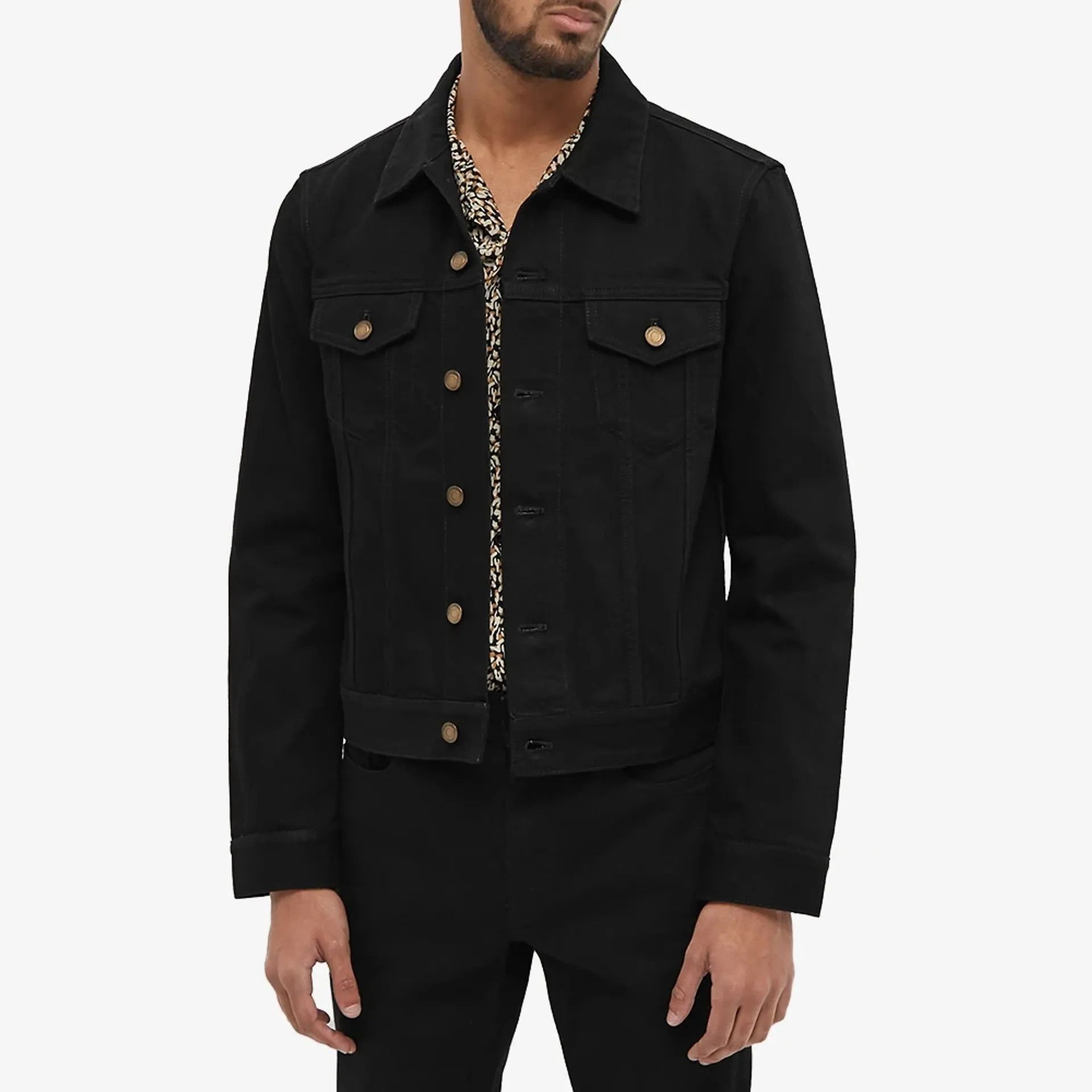 Saint Laurent Paris Black Classic Fitted Denim Trucker Jacket Size US L / EU 52-54 / 3 - 4 Thumbnail