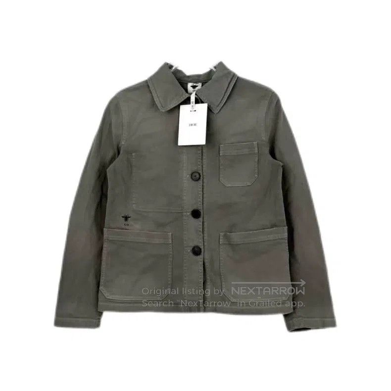 Dior Dior Make an old gray embroidered bee denim jacket Size XXS / US 00 / IT 34 - 1 Thumbnail