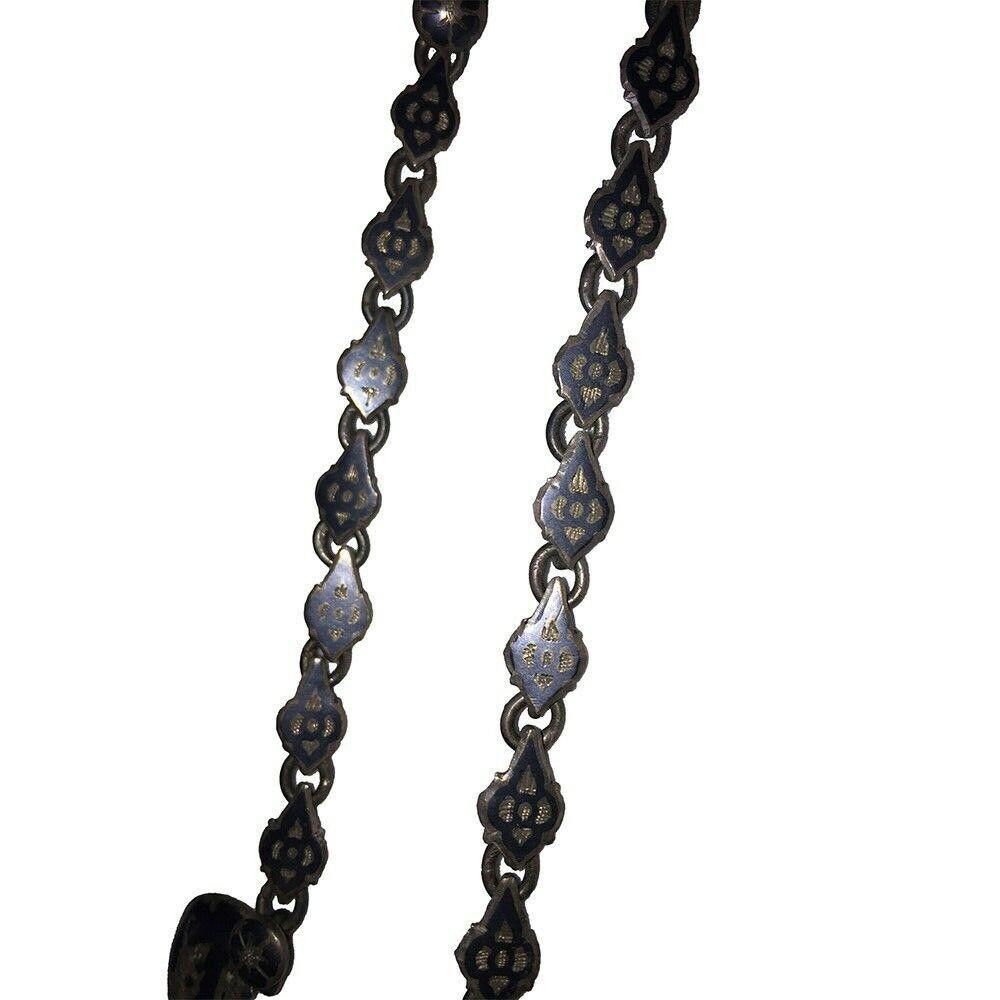 Designer Siamese Thailand Sterling Bib Necklace with in Black Enamel Size ONE SIZE - 7 Thumbnail