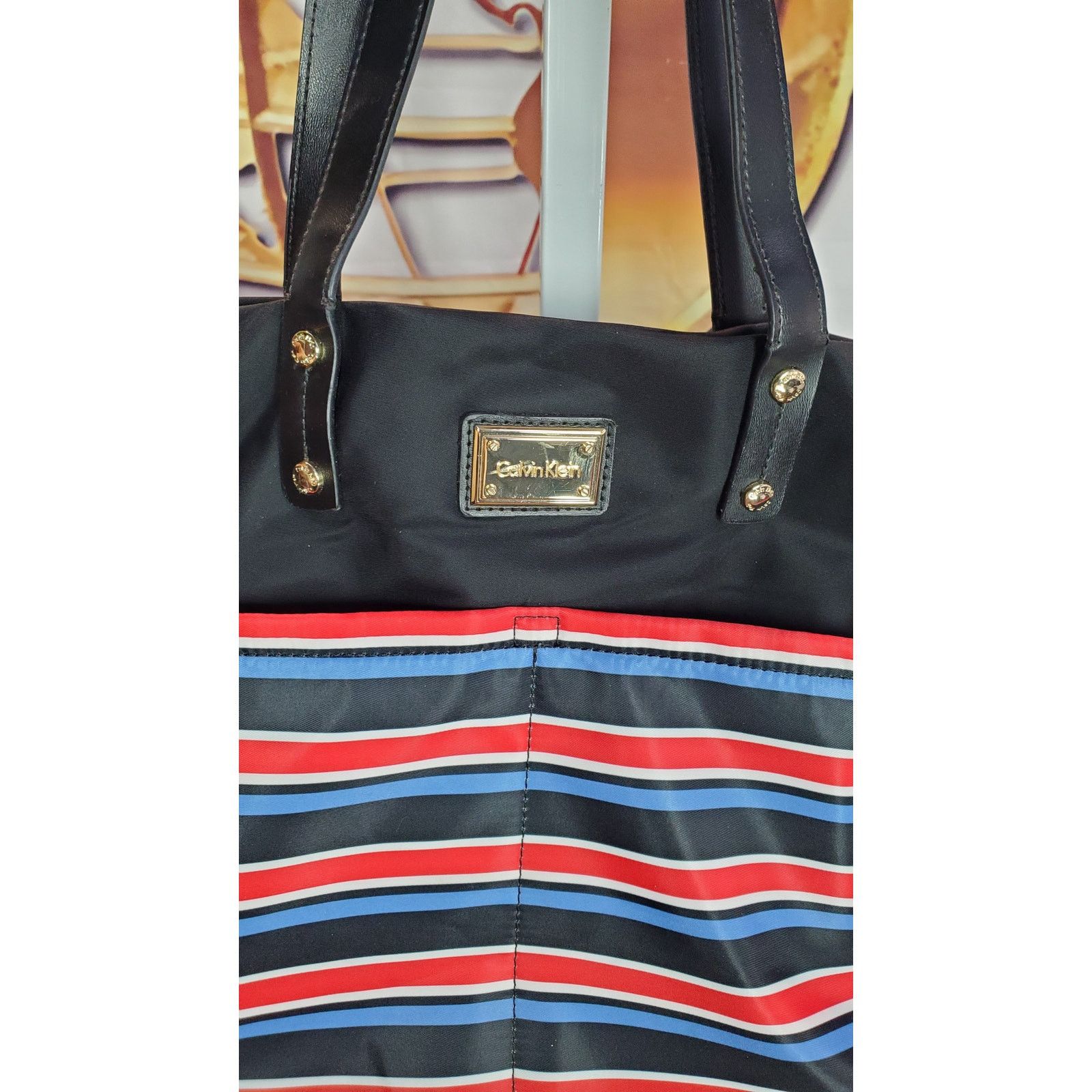 Calvin Klein Calvin Klein Blue Red white Striped Tote Shoulder Bag Size ONE SIZE - 3 Thumbnail