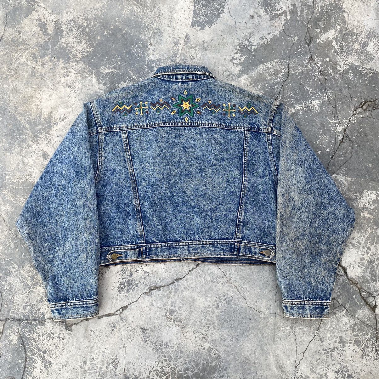 Japanese Brand VTG Acid Wash Denim Jacket KAPITAL STYLE Size US L / EU 52-54 / 3 - 7 Thumbnail