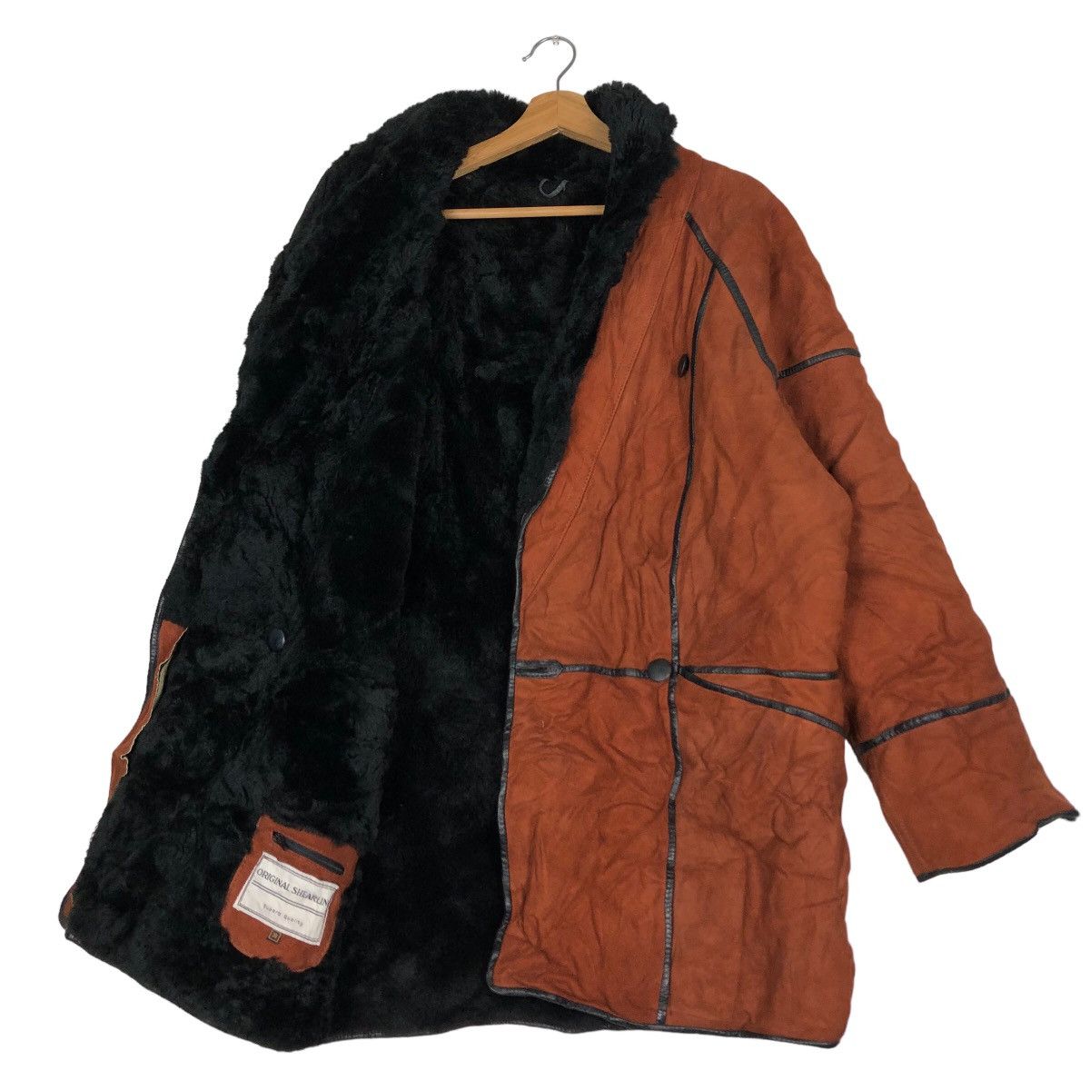 Japanese Brand 🔥Vtg Long Jacket Genuine Leather Original Shearling Fur Size US M / EU 48-50 / 2 - 9 Thumbnail