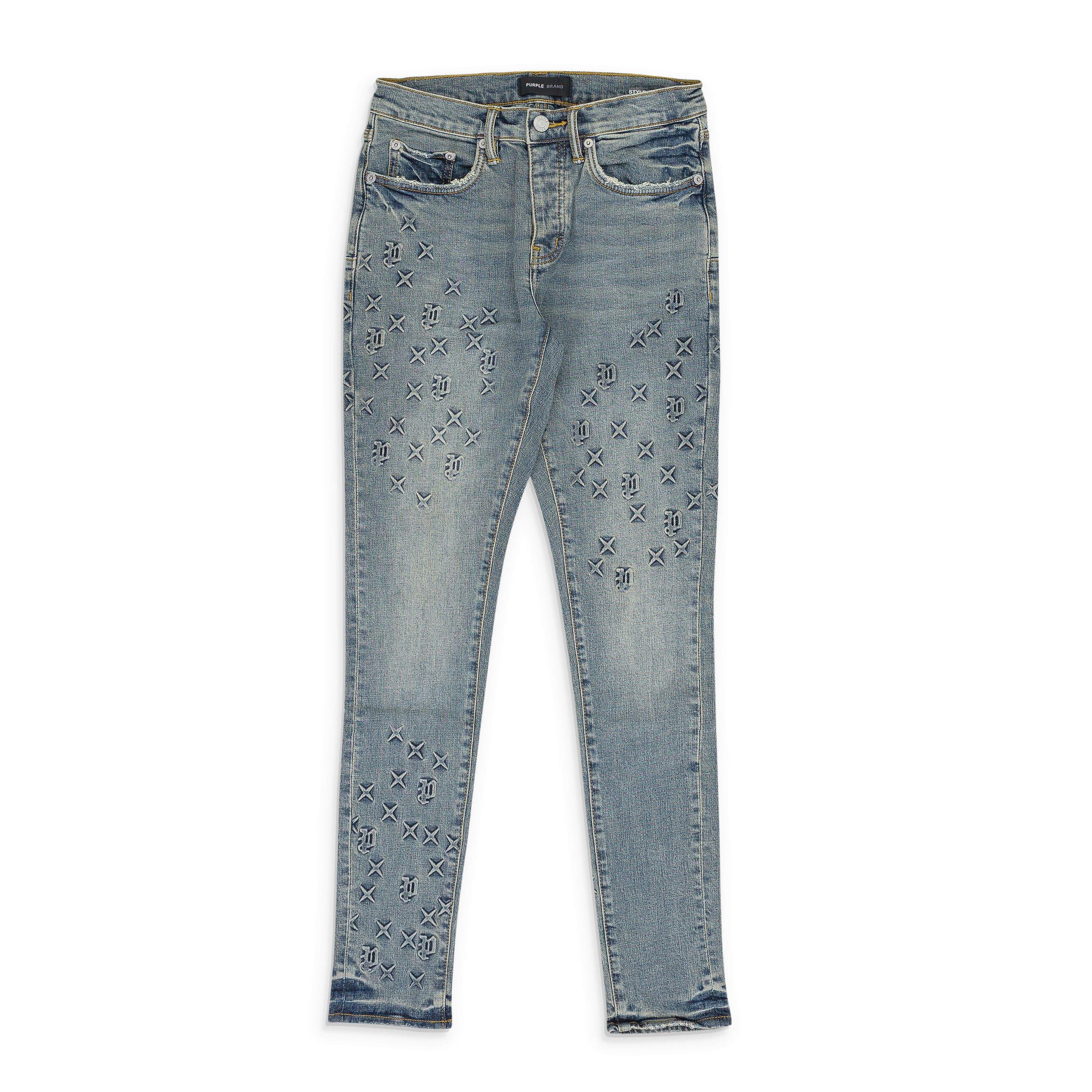 Purple Brand Purple Brand Blue Embossed P001 Denim SIZE 28 | Grailed