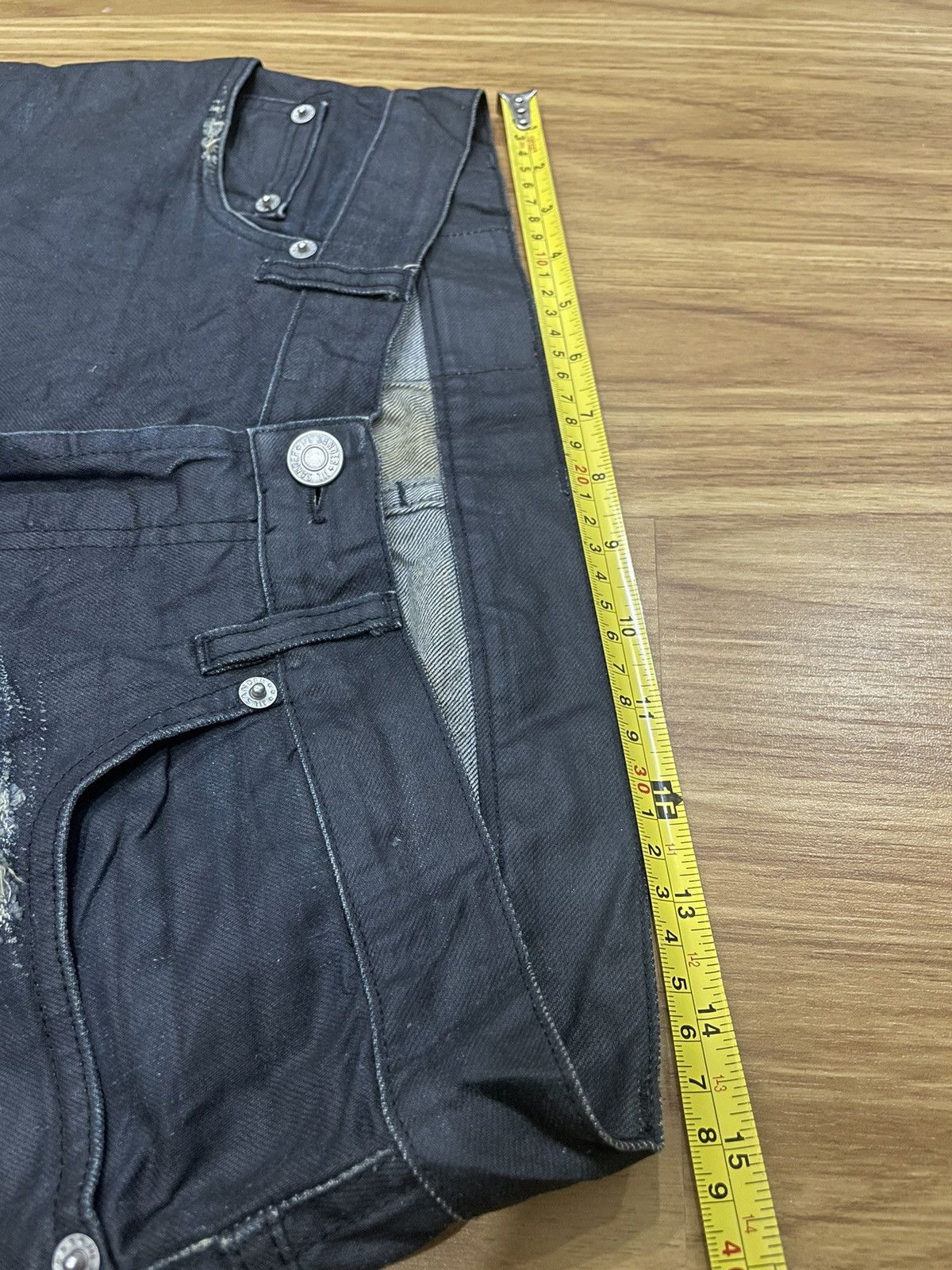 Jil Sander Raf Simons era Jil Sander Waxed Distressed Denim Pant Size US 29 - 15 Thumbnail