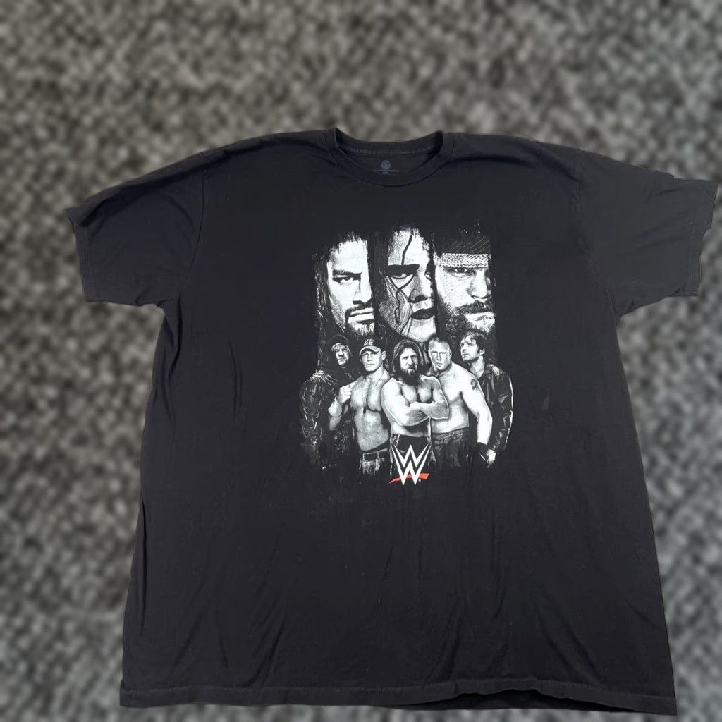Vintage VINTAGE WWE Men's T-Shirt 3XL Crew Neck Graphic Cotton Short Sleeve Black Wrestlers Reigns Sting Wyatt Taker Cena Size US XXL / EU 58 / 5 - 1 Thumbnail