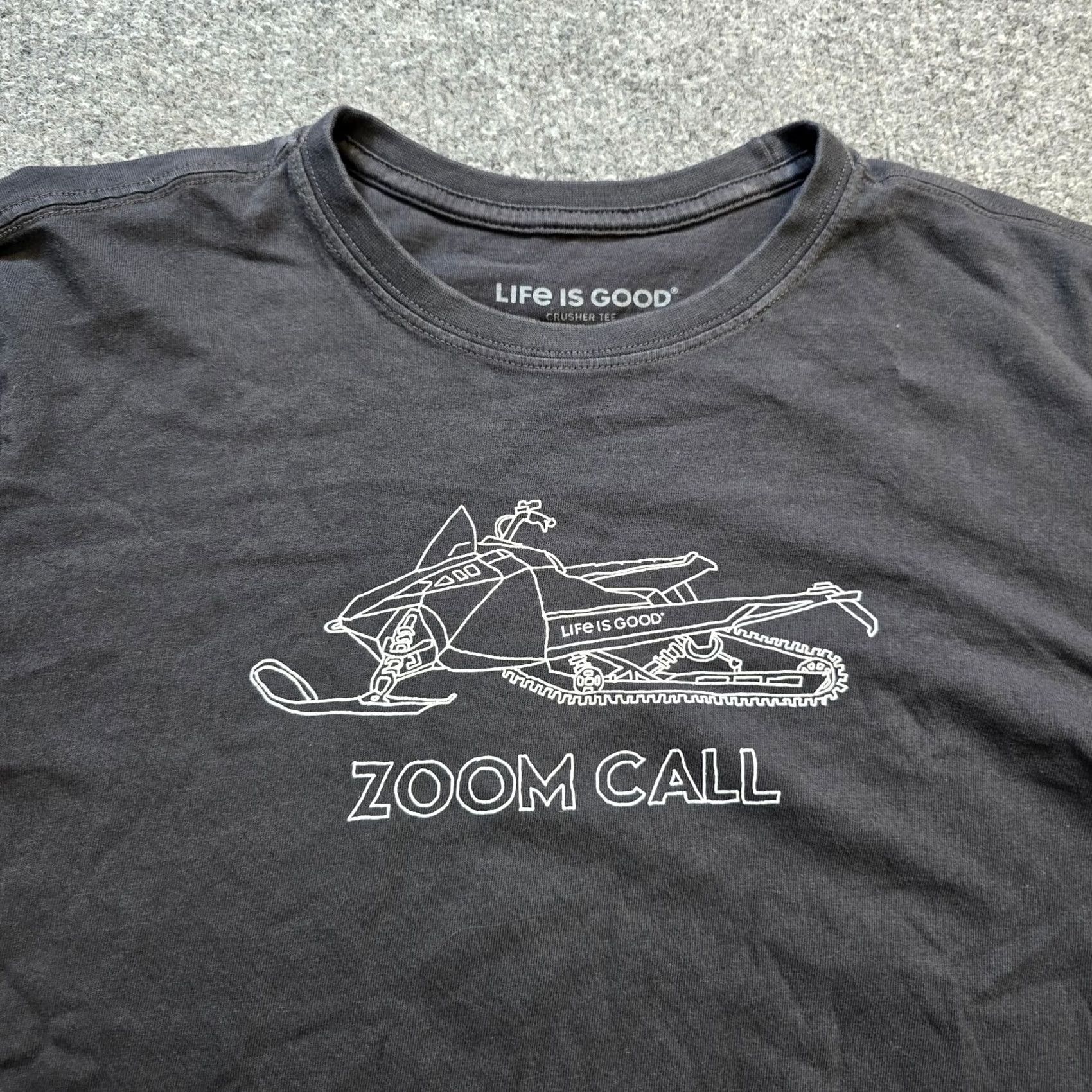 Life is Good Life is Good Shirt Mens S Black Zoom Call Long Sleeve Crew Neck Casual Classic Winter Snowmobiling Graphic Size US S / EU 44-46 / 1 - 2 Thumbnail