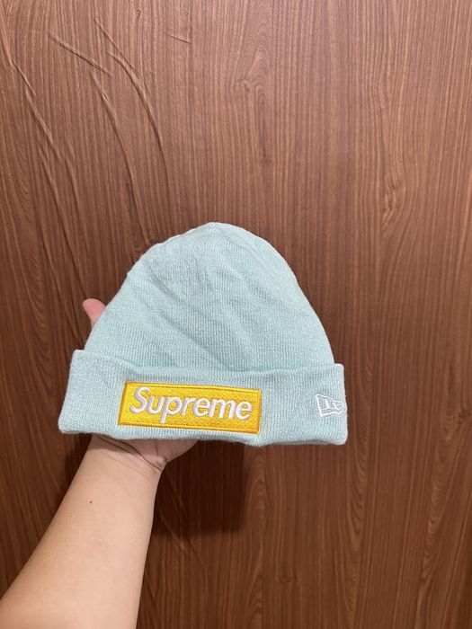 Supreme FW17 Supreme Box Logo beanie by new era ice blue | Grailed