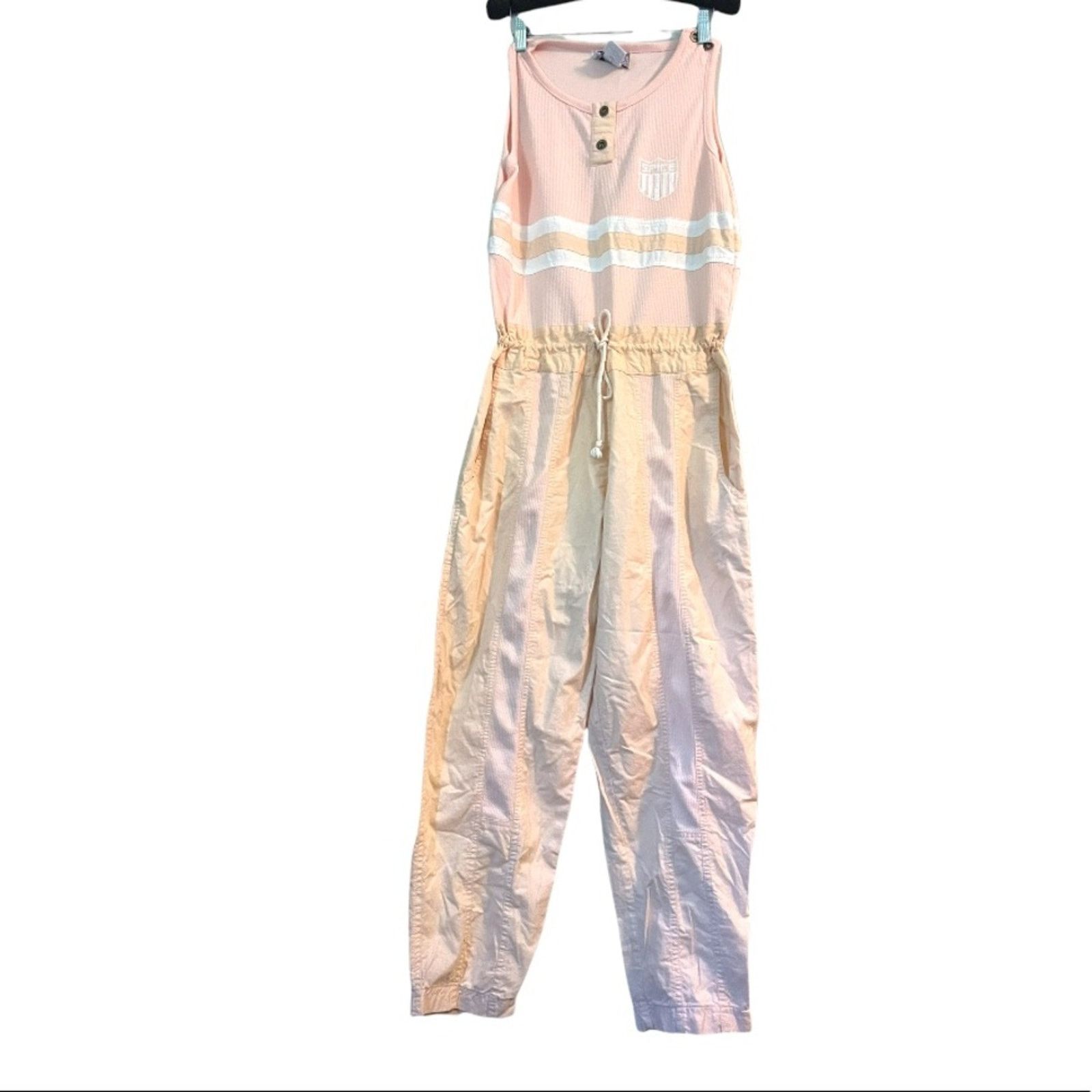 Vintage 80’s New Wave Pink Spice of Life Knit Jumpsuit Size 26" / US 2 / IT 38 - 1 Thumbnail