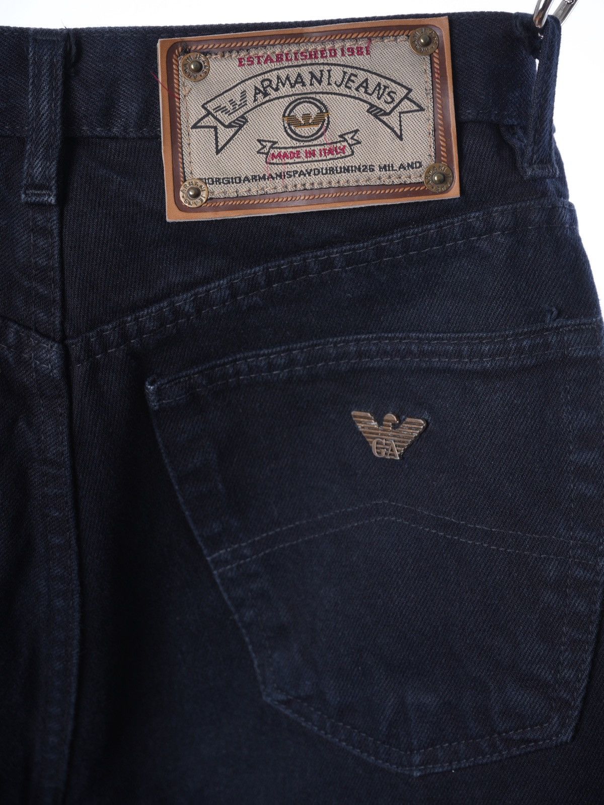 Armani Vintage 90's Armani Jeans Metal Logo Black Denim Comfort fit Size US 32 / EU 48 - 3 Thumbnail