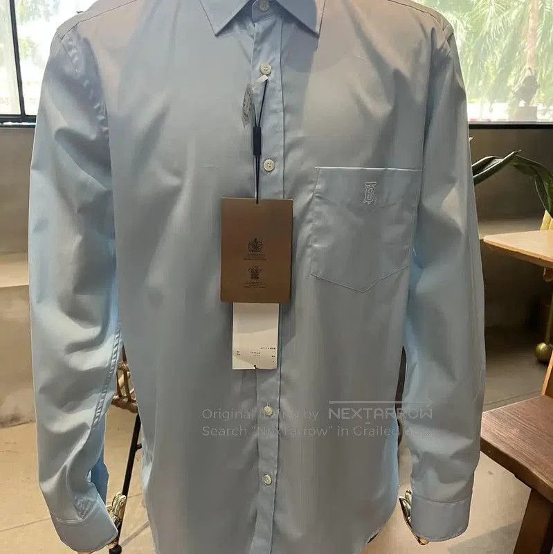 Burberry Burberry Blue Cotton Long Sleeve Shirt. Size US L / EU 52-54 / 3 - 1 Thumbnail