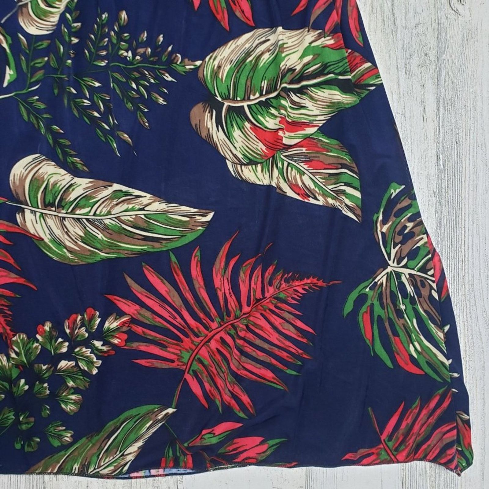 Other NWT Ace Fashions Navy Blue tropical Smocked Sundress Large Size M / US 6-8 / IT 42-44 - 6 Thumbnail