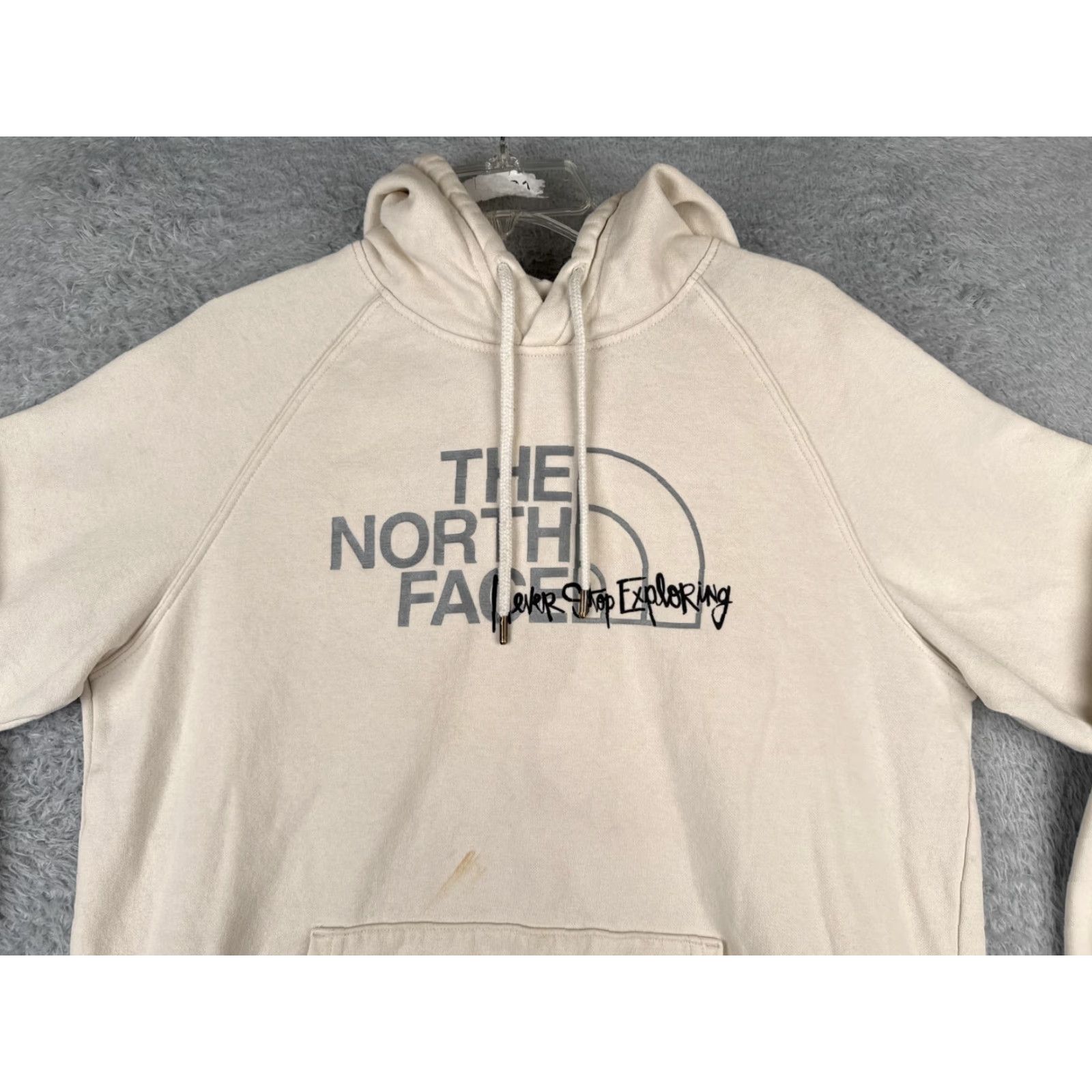 The North Face The North Face Hoodie Women L Beige Pullover Logo Front Pocket Regular Size Jersey Fabric READ Size L / US 10 / IT 46 - 4 Thumbnail