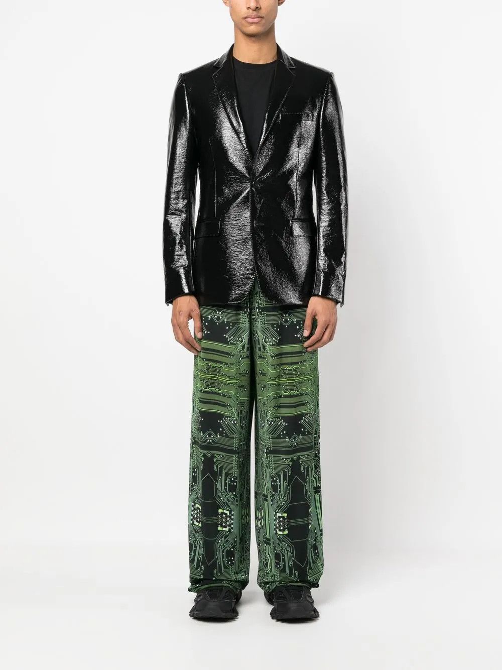 Vetements Small GRAIL Cyber Circuit Crypto Print Wide Leg Pants FW22 Size US 30 / EU 46 - 19 Thumbnail