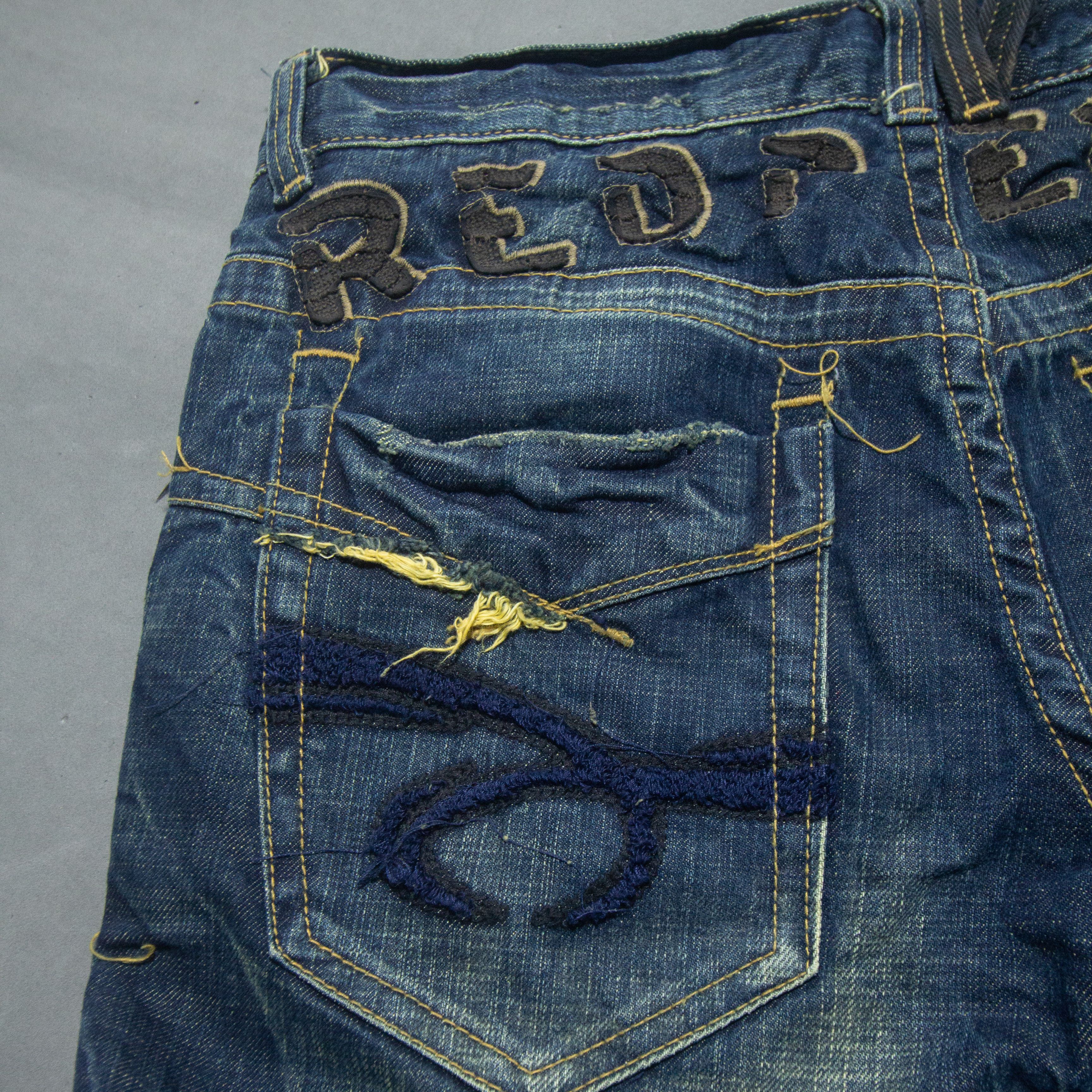 If Six Was Nine × Japanese Brand × Le Grande Bleu (L.G.B.) RED PEPPER SPELLOUT FADED JEANS Size US 32 / EU 48 - 4 Thumbnail