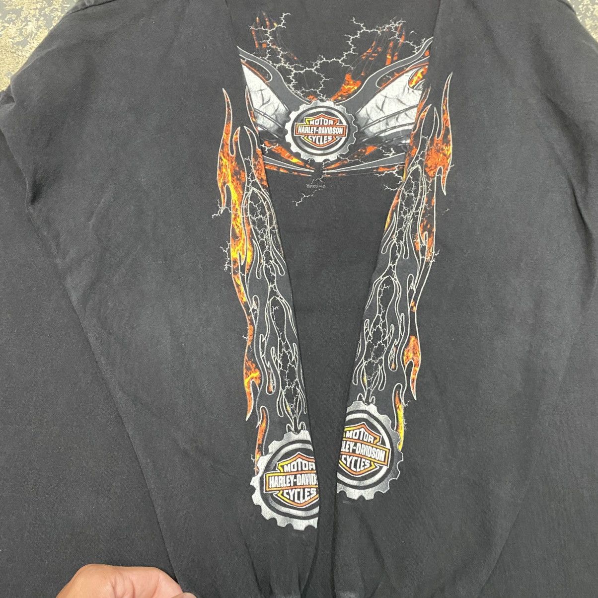 Vintage Vintage Harley Davidson Flame Flaming Long Sleeve Tshirt Size US XL / EU 56 / 4 - 10 Thumbnail