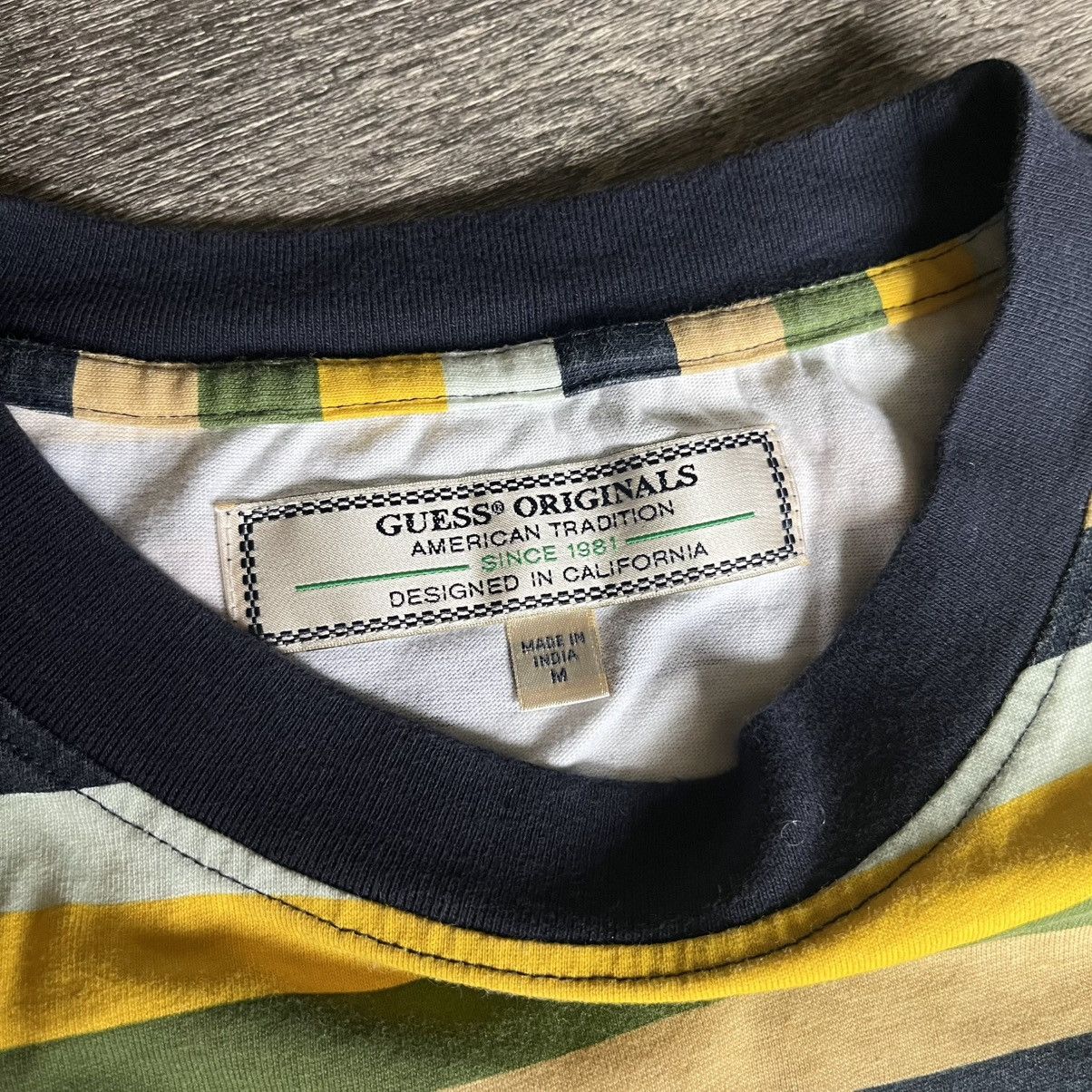 Guess Vintage Guess Originals USA Embroidered Logo Stripe T Shirt Size US M / EU 48-50 / 2 - 5 Thumbnail
