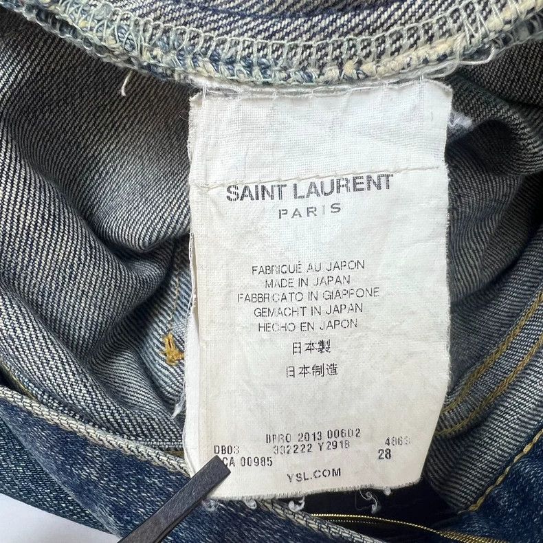 Saint Laurent Paris Saint Laurent Paris 13fwD01 Dark Blue Cat Beard Wash Jeans Size US 28 / EU 44 - 6 Thumbnail