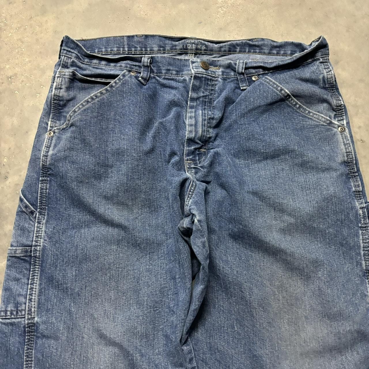 Japanese Brand × Vintage Crazy Vintage Y2K/2000s Medium Wash Skater Carpenter Denim Jeans! Size US 34 / EU 50 - 5 Thumbnail