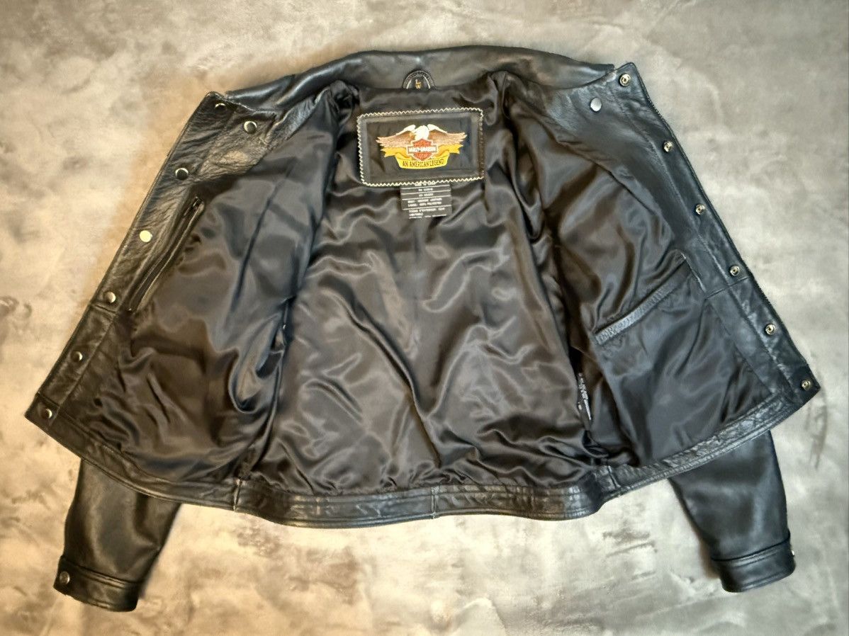 Harley Davidson Woman’s Harley Davidson Trucker/Motoclcle Jacket Blk Lg VTG Size L / US 10 / IT 46 - 16 Thumbnail