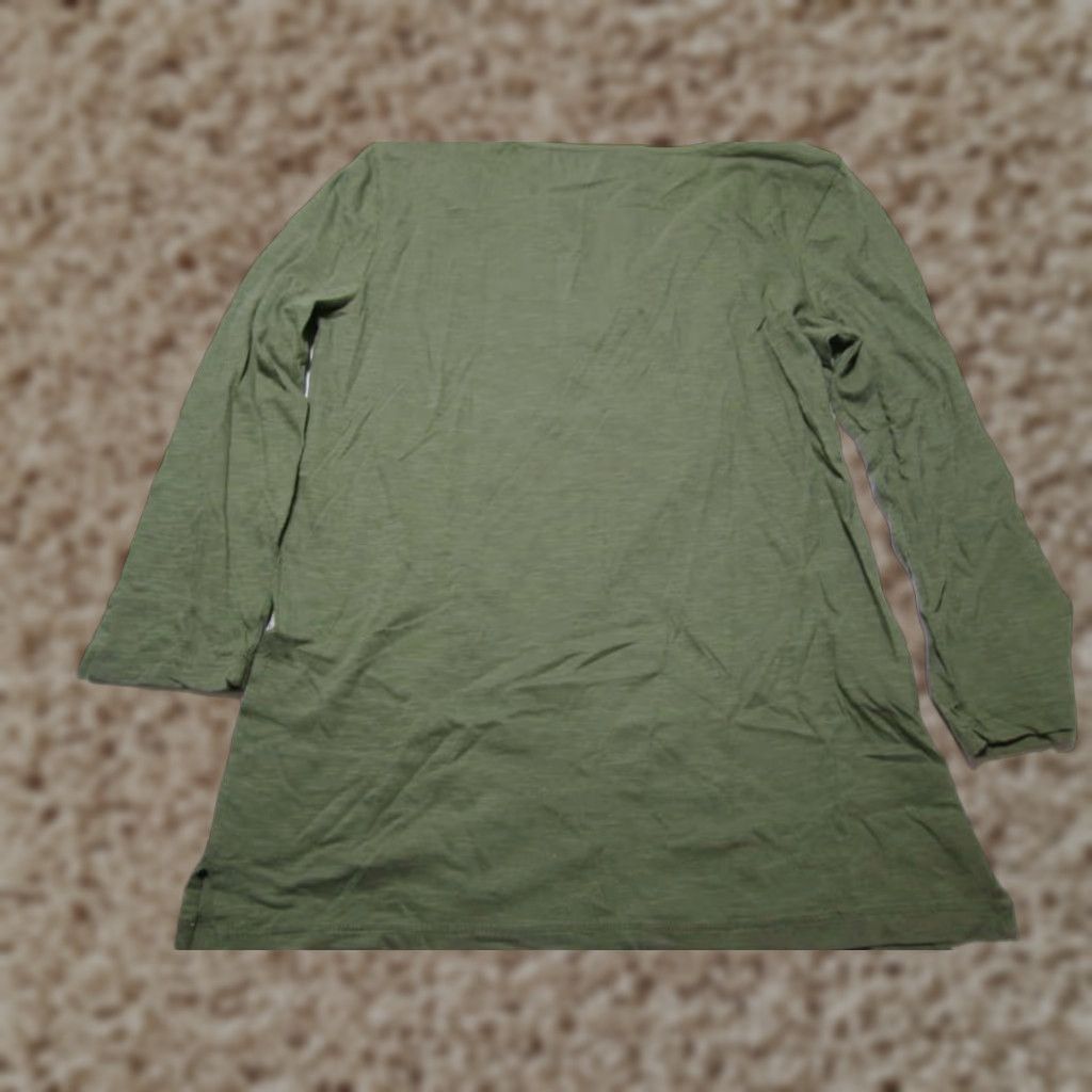 Loft Loft Outlet NWT Womens Tunic XS Khaki V-Neck Long Sleeve Solid Pullover Shirt Size XS / US 0-2 / IT 36-38 - 1 Thumbnail